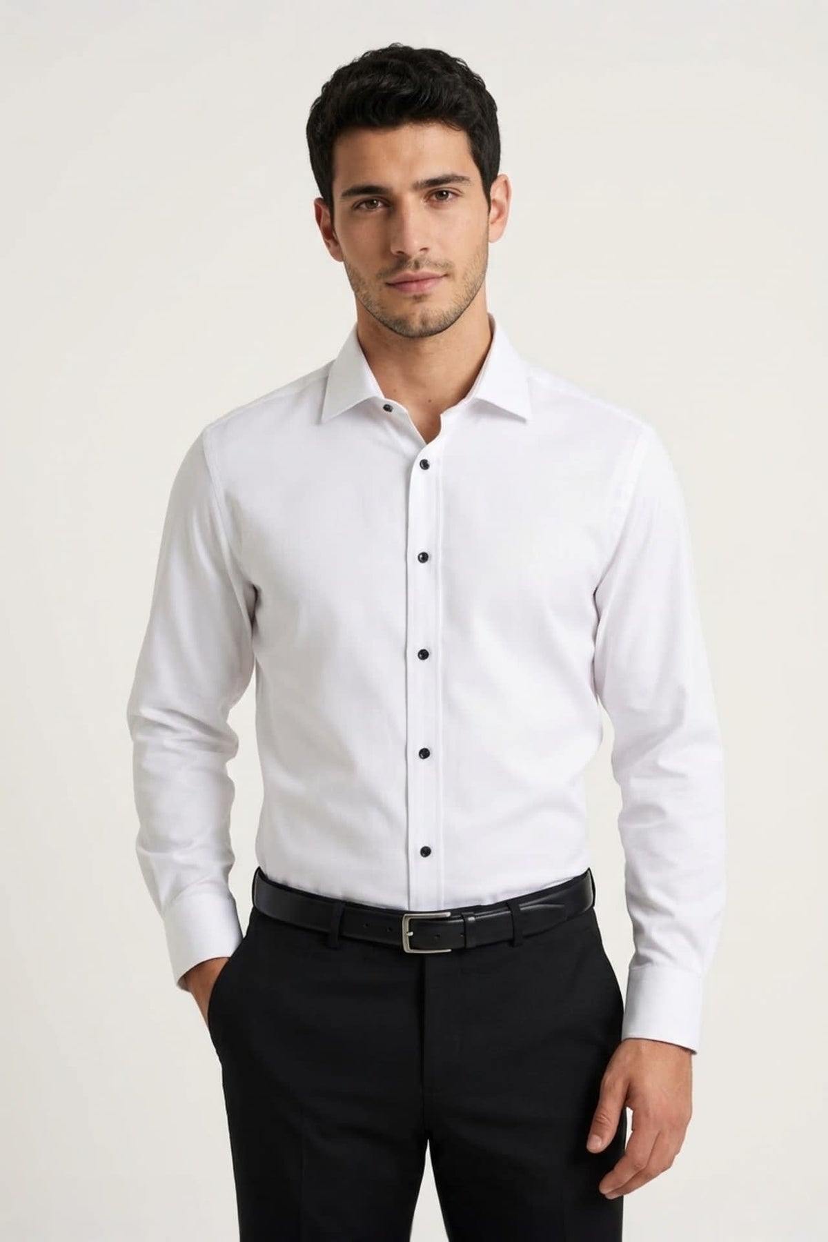 G2000 Shirts Non-Iron Cool Touch Stretch Textured Regular Fit Long Sleeve Shirt Brilliant White Regular