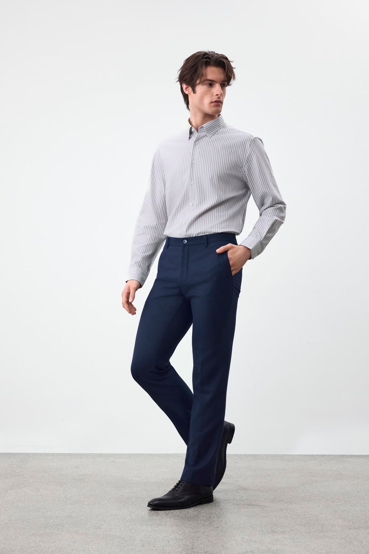 G2000 Shirts Non-Iron Cool Touch Stretch Stripe Smart Fit Long Sleeve Shirt