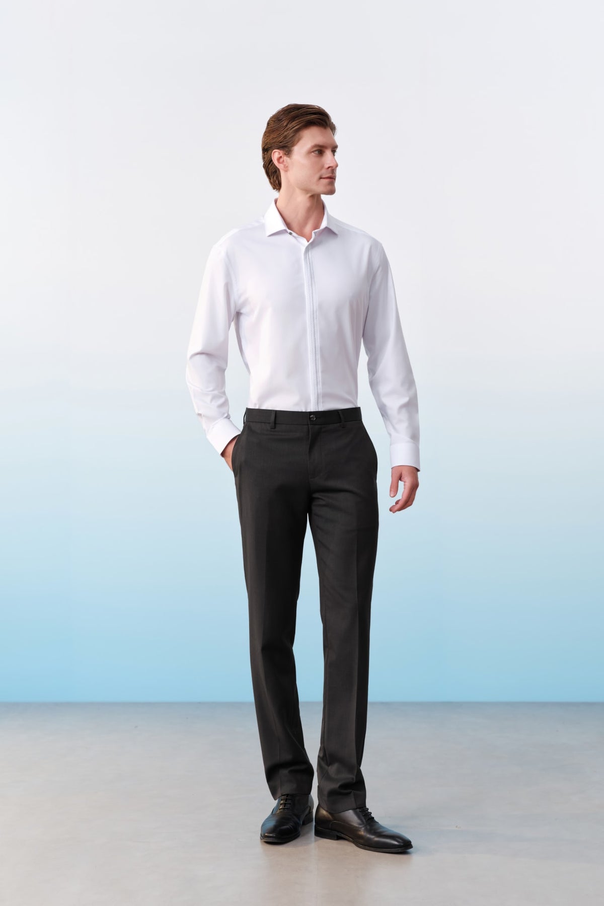 G2000 Shirts Non-Iron Cool Touch Stretch Twill Smart Fit Long Sleeve Shirt With Design Detail