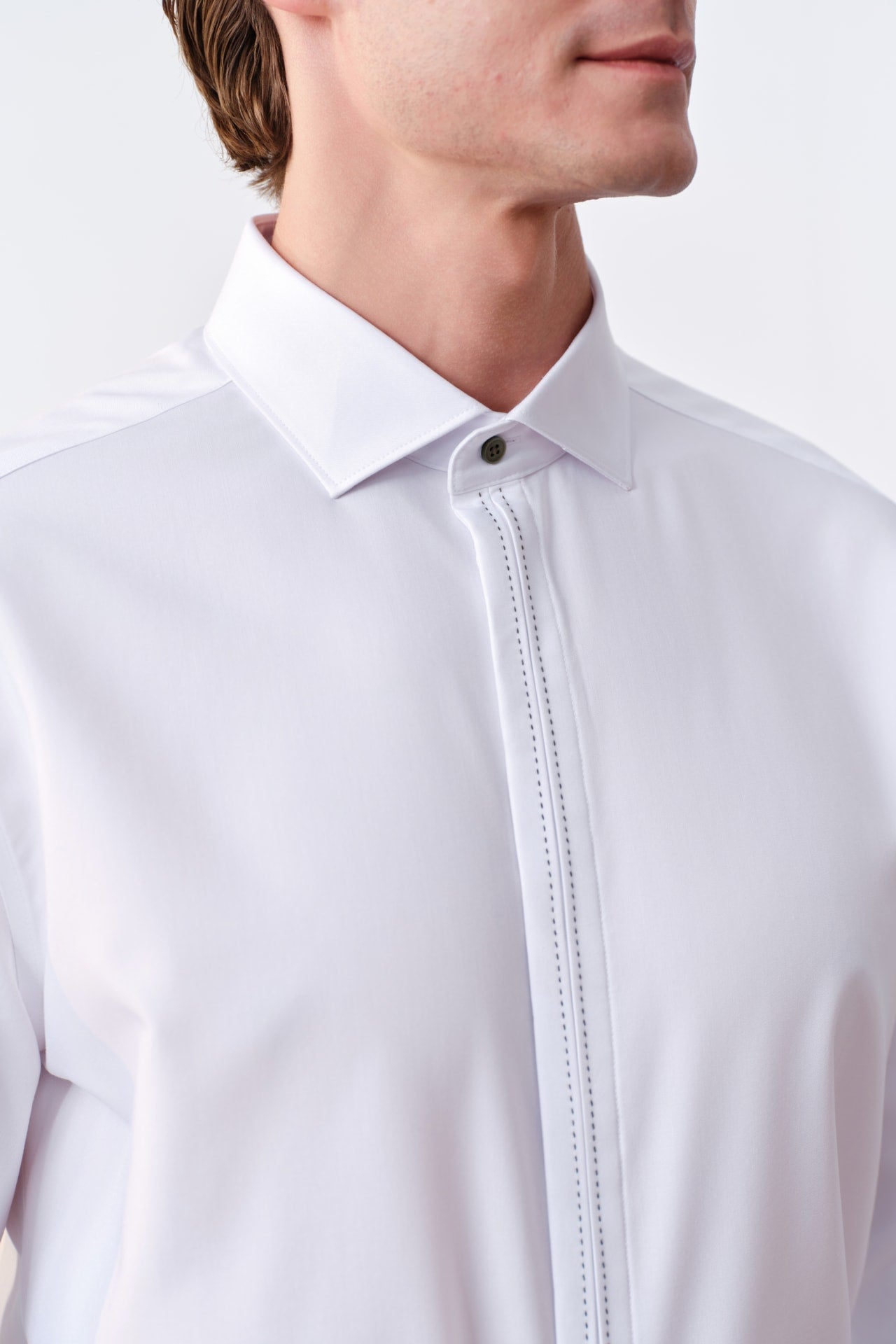 Non-Iron Cool Touch Stretch Twill Smart Fit Long Sleeve Shirt With ...