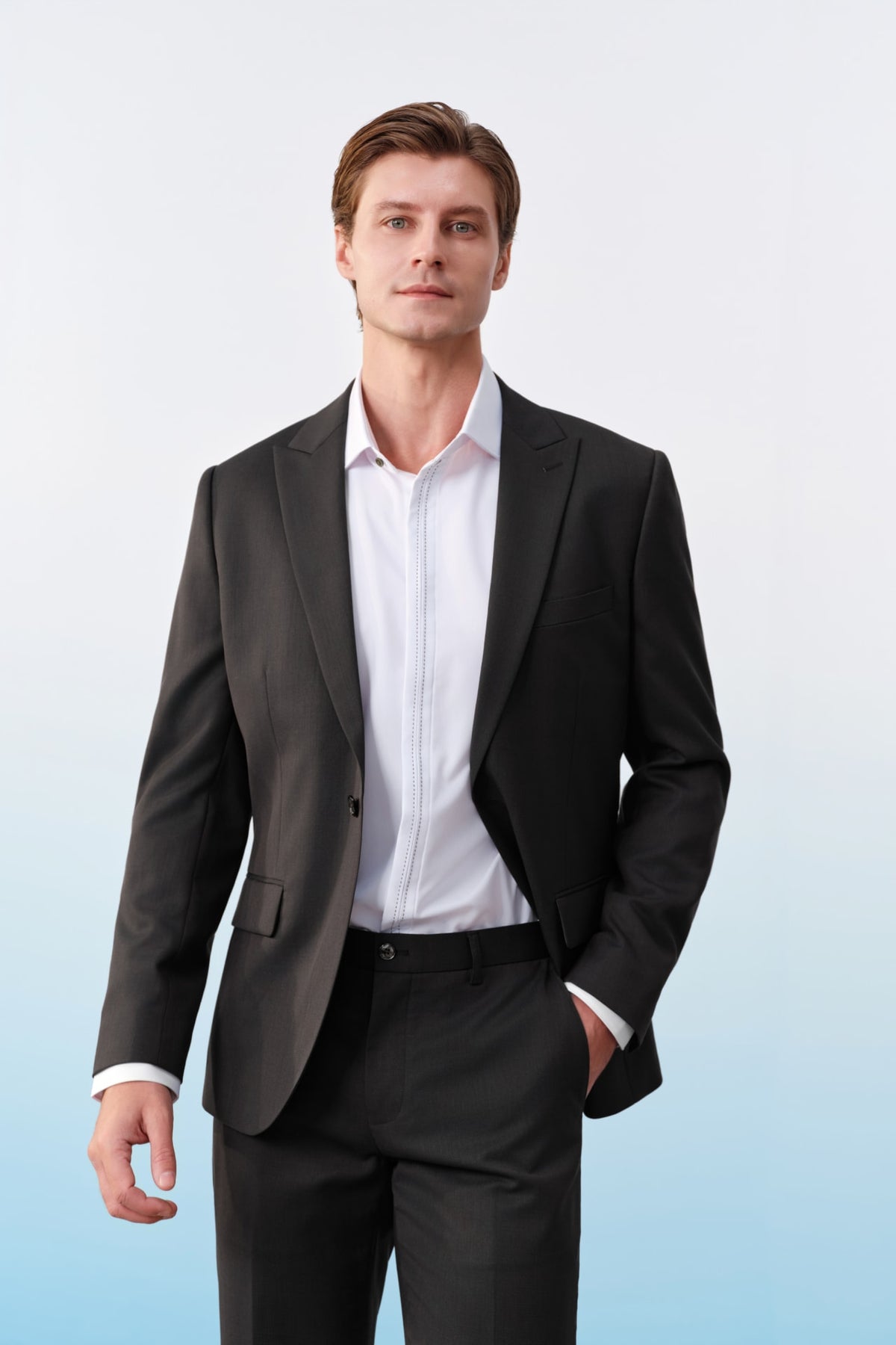 G2000 - Shirts - Non-Iron Cool Touch Stretch Twill Smart Fit Long Sleeve Shirt With Design Detail