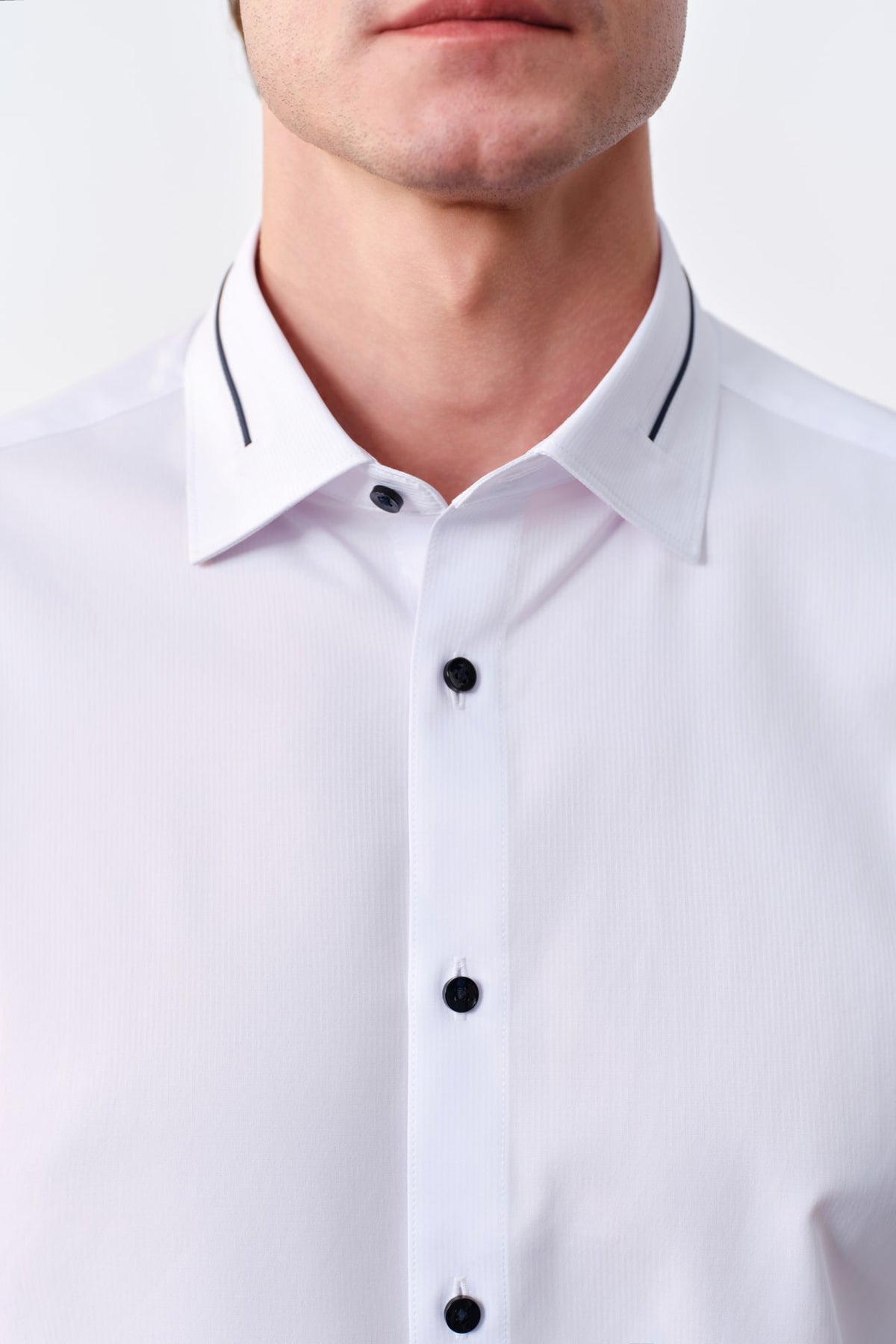 G2000 - Shirts - Non-Iron Dry Stretch Textured Stripe Smart Fit Long Sleeve Shirt With Design Detail