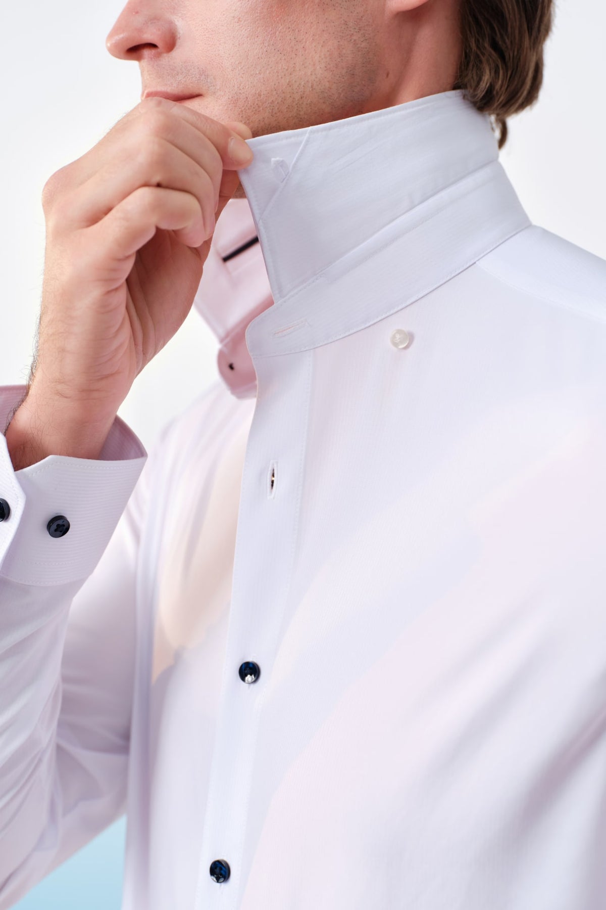 G2000 - Shirts - Non-Iron Dry Stretch Textured Stripe Smart Fit Long Sleeve Shirt With Design Detail