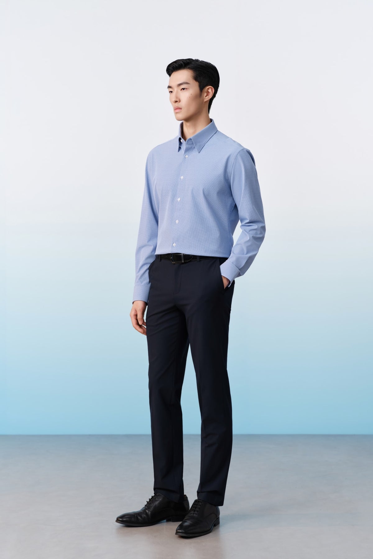 G2000 Shirts Non-Iron Dry Multi-Way Stretch Check Smart Fit Long Sleeve Shirt