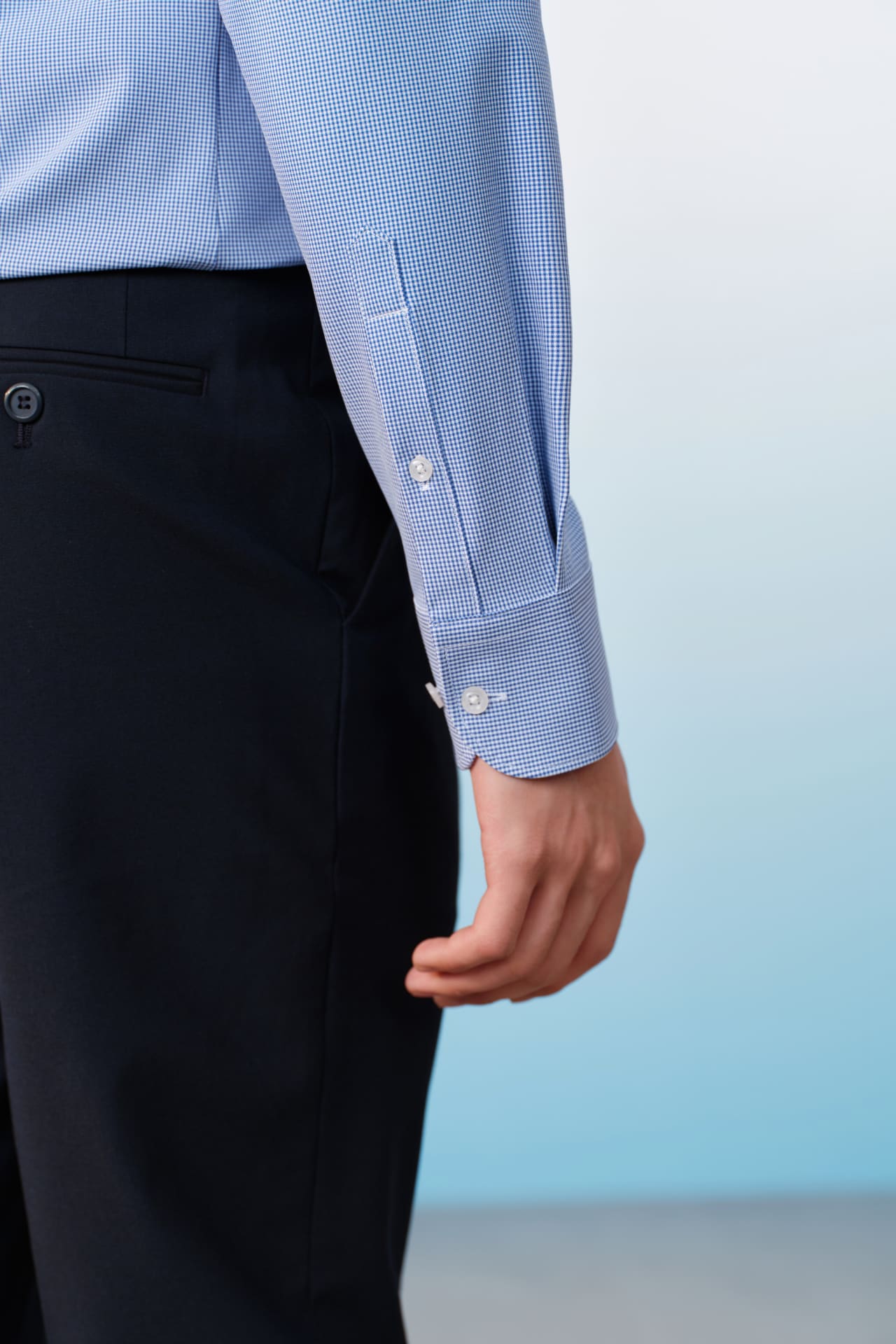 Non-Iron Dry Multi-Way Stretch Check Smart Fit Long Sleeve Shirt – G2000 SG