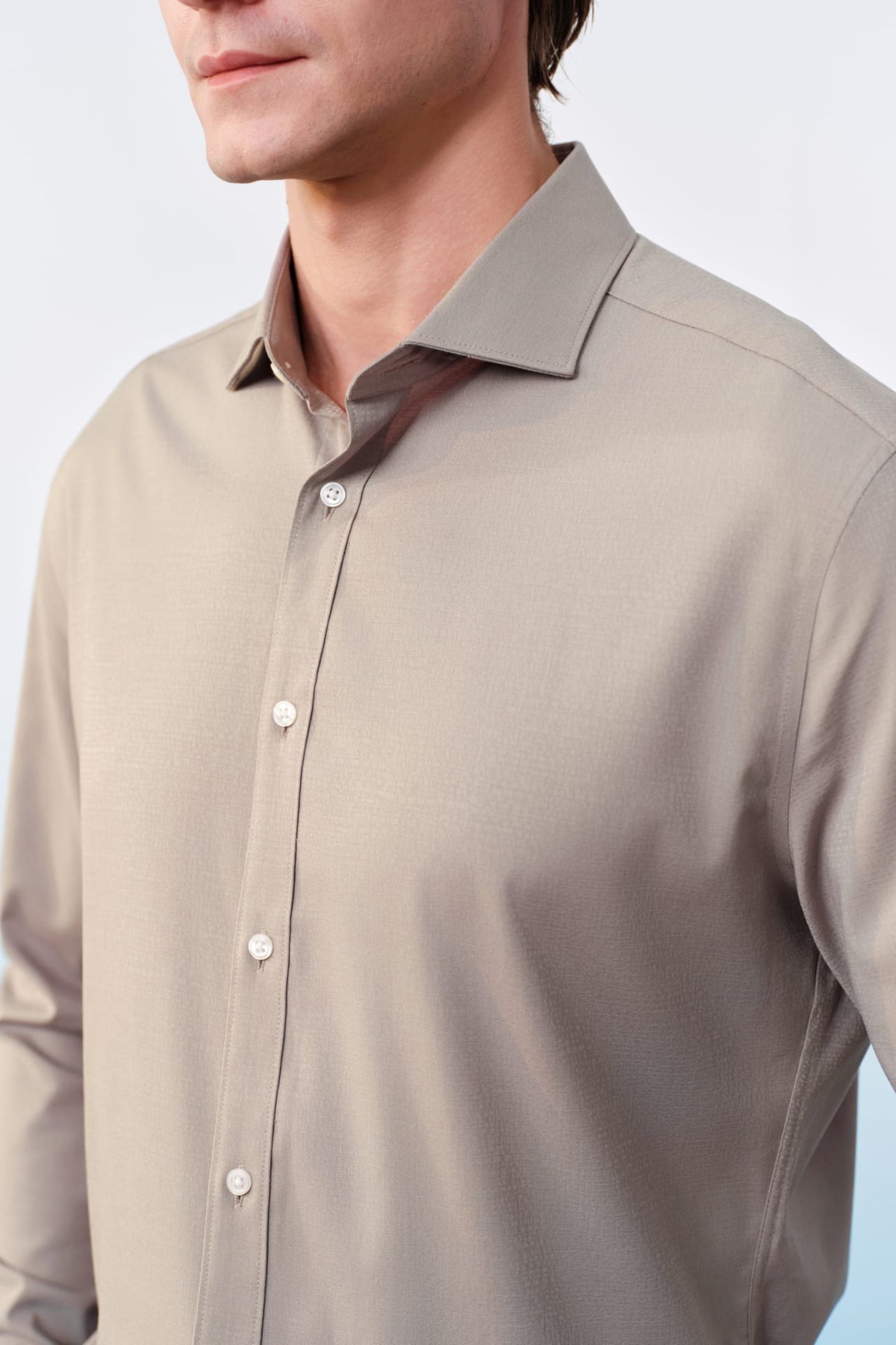 G2000 - Shirts - Non-Iron Three-Proof Finish Textured Smart Fit Long Sleeve Shirt