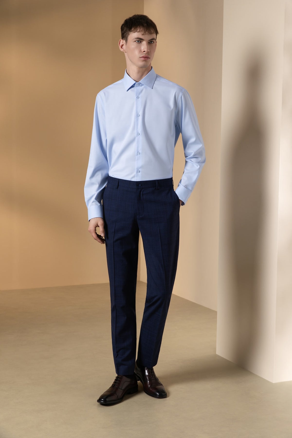 Non-Iron Three Proof Finish Twill Smart Fit Long Sleeve Shirt