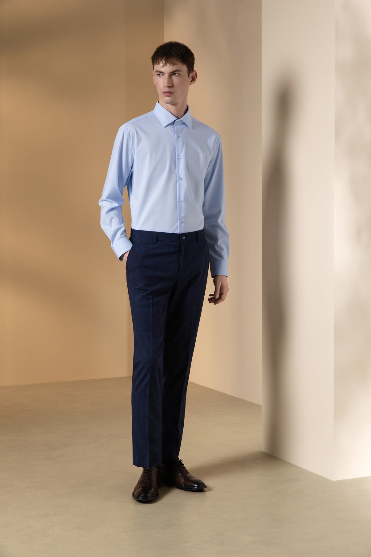 Non-Iron Three Proof Finish Twill Smart Fit Long Sleeve Shirt