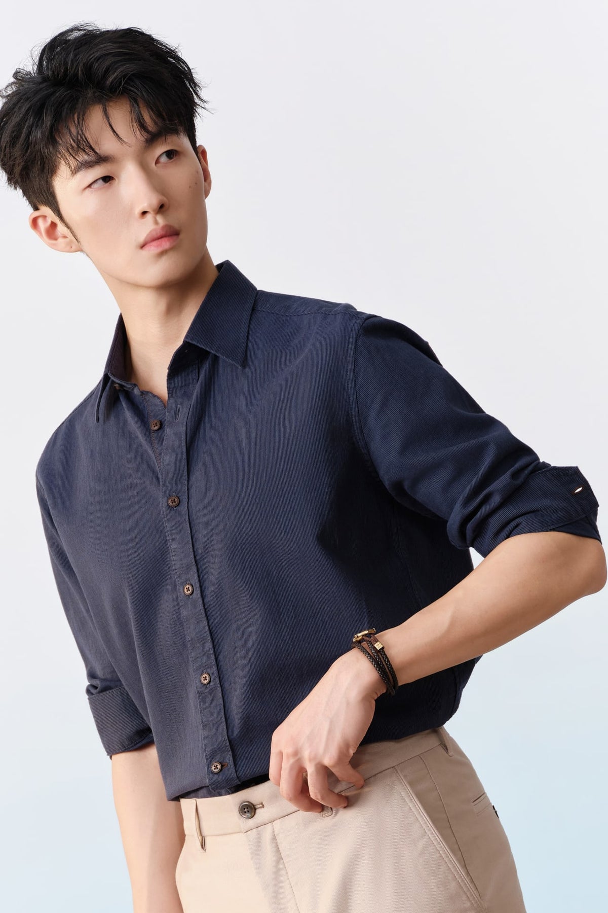 G2000 - Shirts - Lyocell Blend Stripe Comfort Fit Long Sleeve Casual Shirt - Snorkel Blue - Comfort