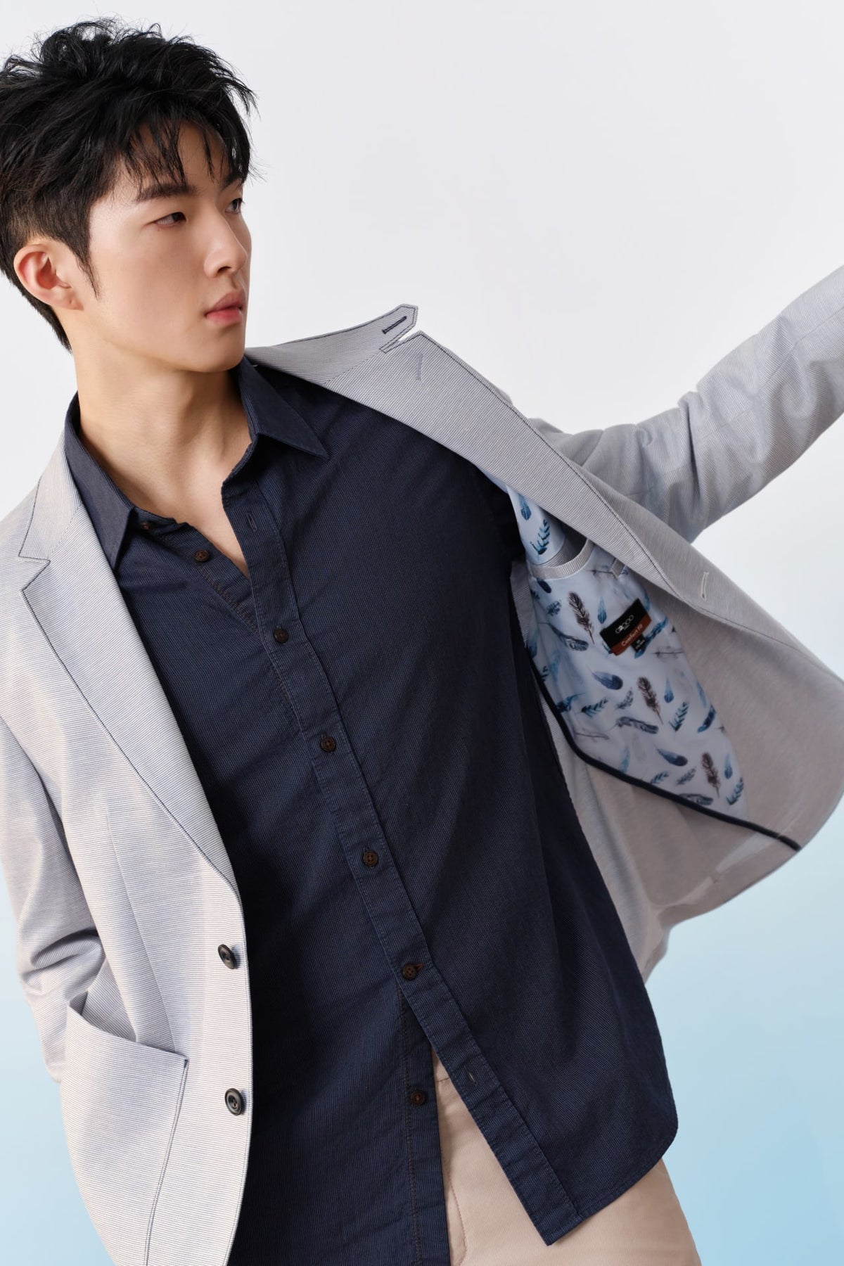 G2000 - Shirts - Lyocell Blend Stripe Comfort Fit Long Sleeve Casual Shirt