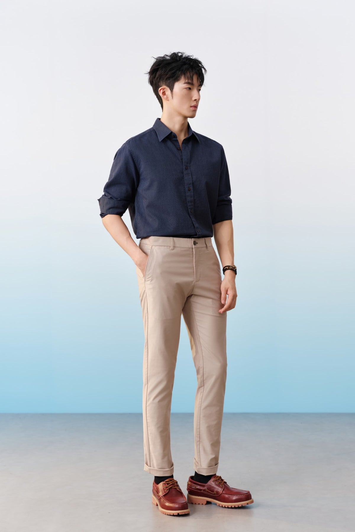 G2000 - Shirts - Lyocell Blend Stripe Comfort Fit Long Sleeve Casual Shirt