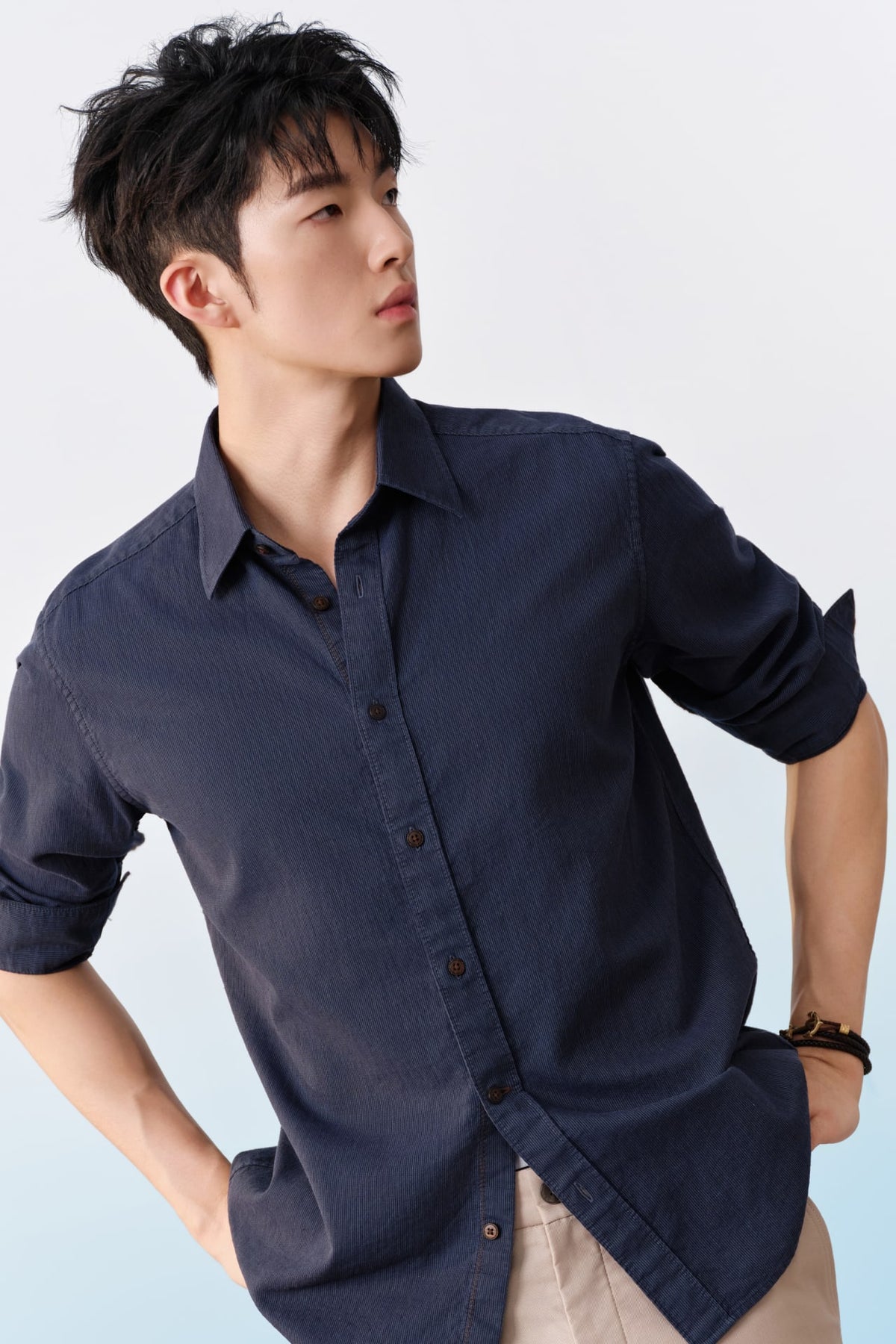 G2000 - Shirts - Lyocell Blend Stripe Comfort Fit Long Sleeve Casual Shirt