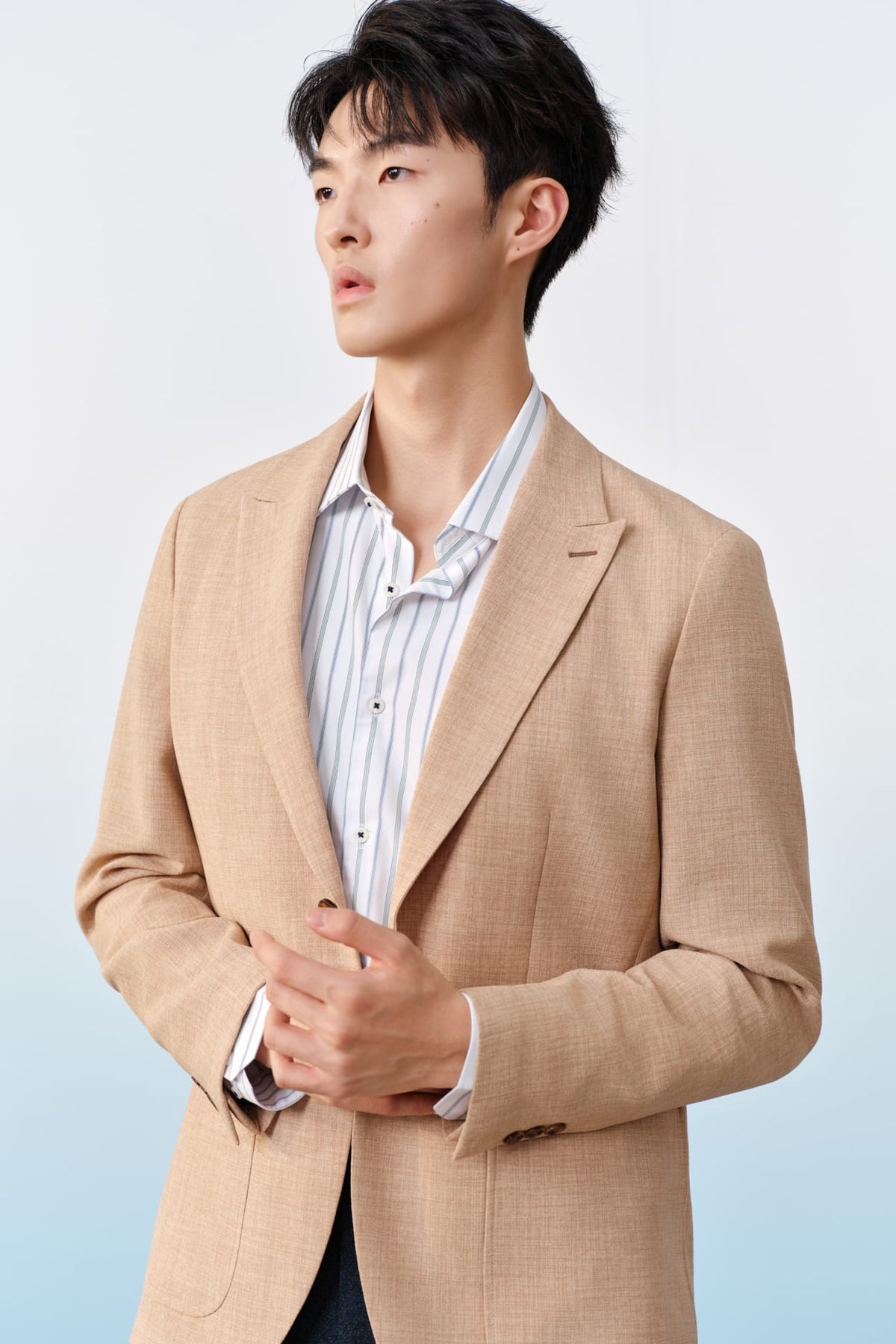 G2000 Shirts Easy Care Opaque Anti UV Stripe Smart Fit Long Sleeve Shirt