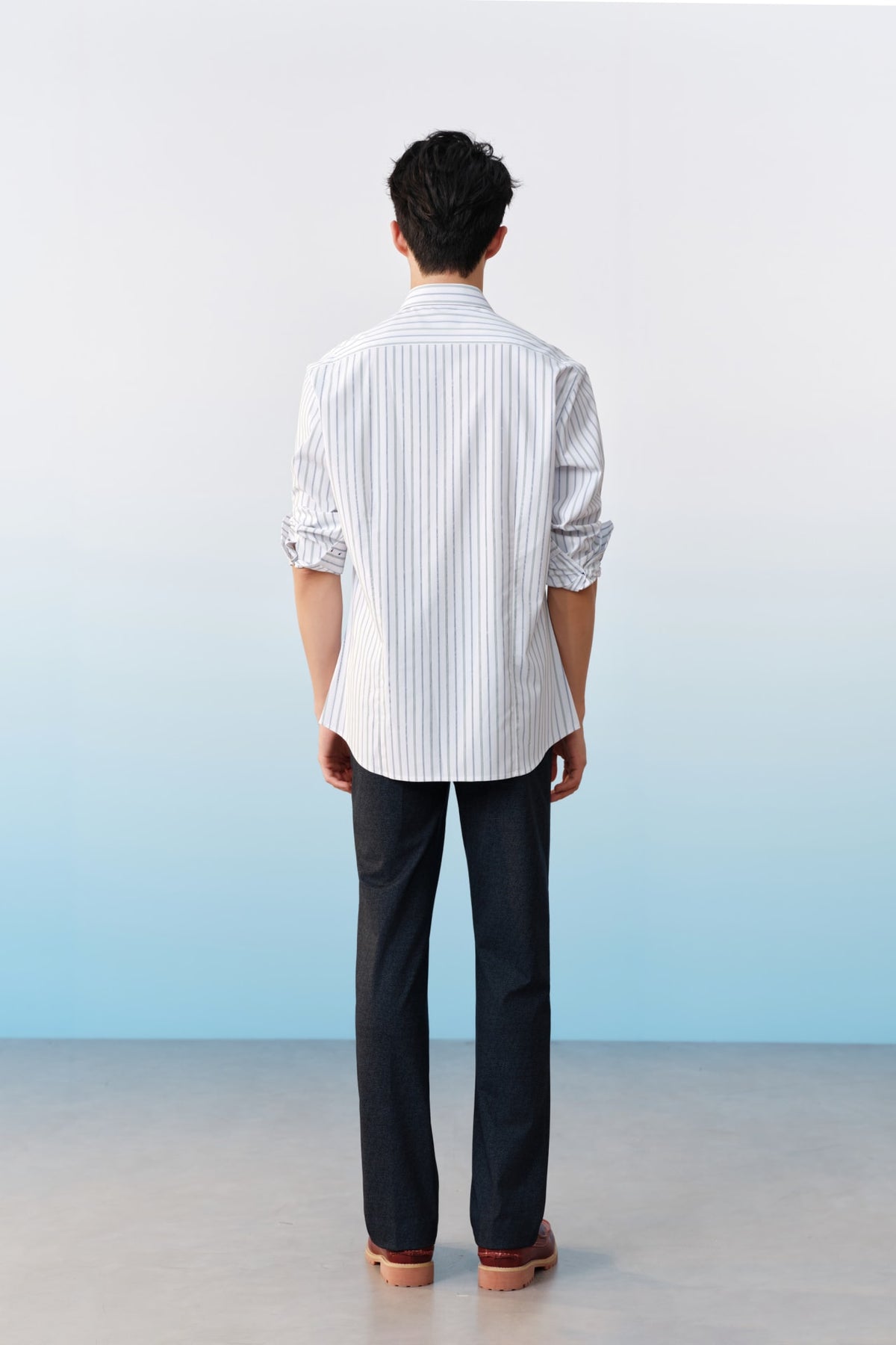 G2000 Shirts Easy Care Opaque Anti UV Stripe Smart Fit Long Sleeve Shirt