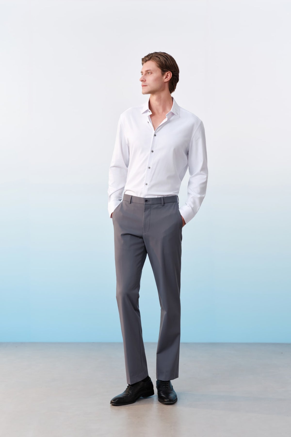 G2000 - Shirts - Easy Care Opaque Anti UV Fine Twill Smart Fit Long Sleeve Shirt With Design Detail