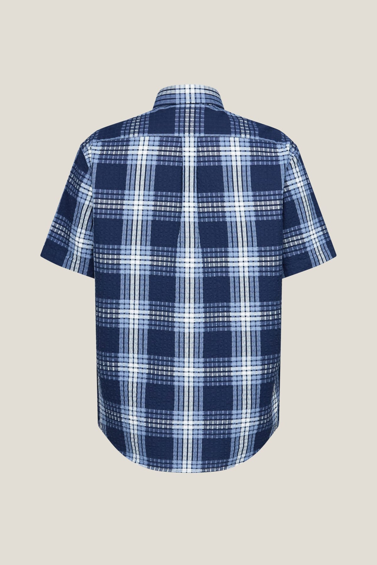 G2000 Shirts Cotton Blend Seersucker Check Relax Fit Short Sleeve Casual Shirt