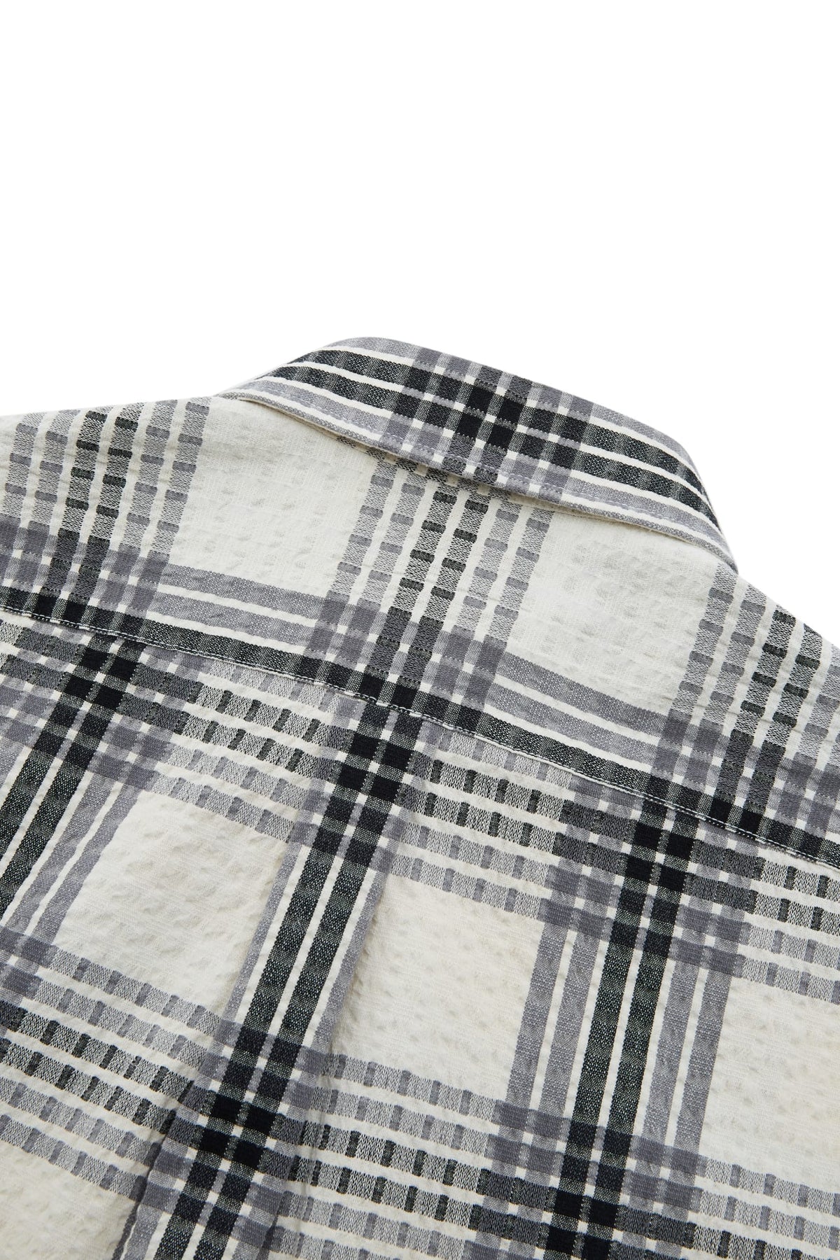 G2000 - Shirts - Cotton Blend Seersucker Check Relax Fit Short Sleeve Casual Shirt