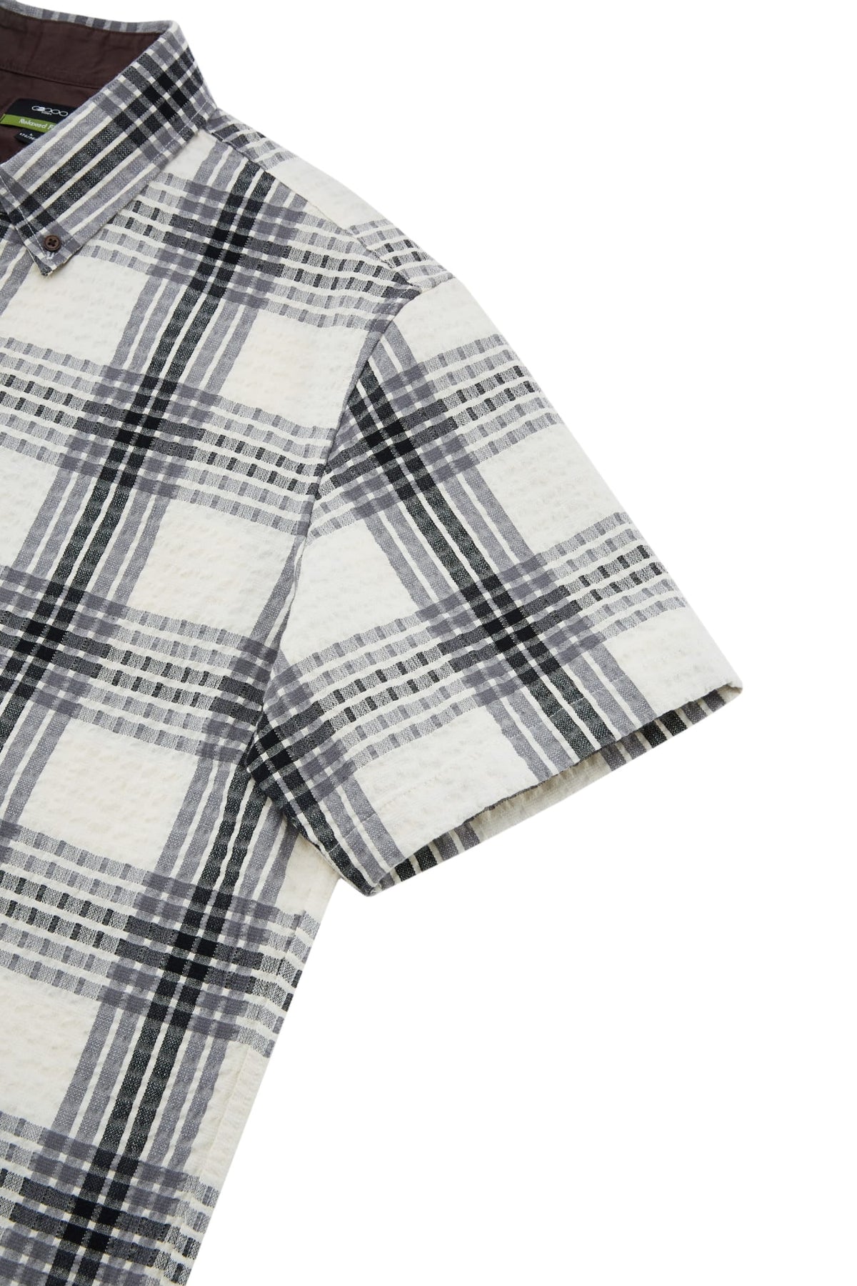 G2000 - Shirts - Cotton Blend Seersucker Check Relax Fit Short Sleeve Casual Shirt