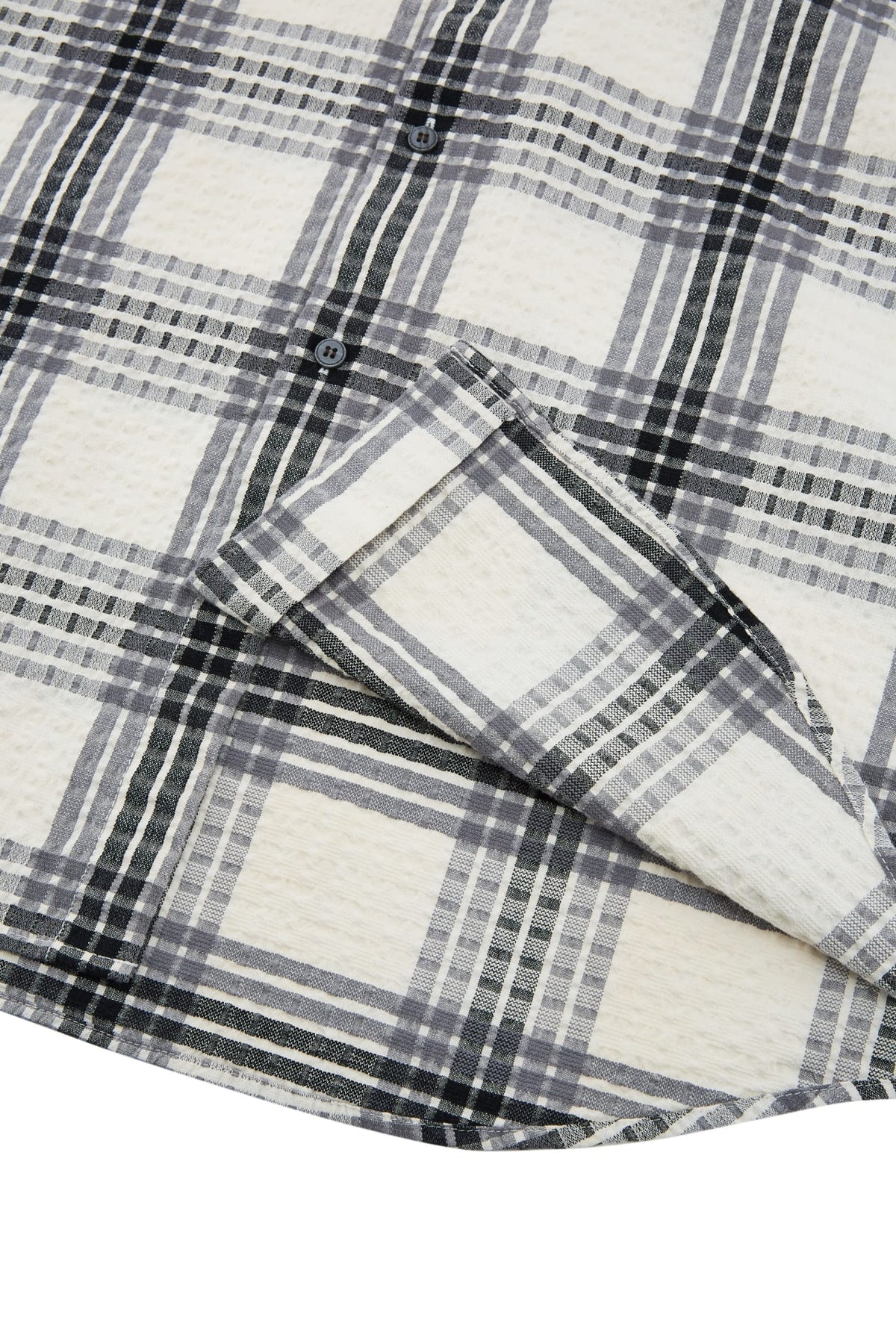 G2000 - Shirts - Cotton Blend Seersucker Check Relax Fit Short Sleeve Casual Shirt