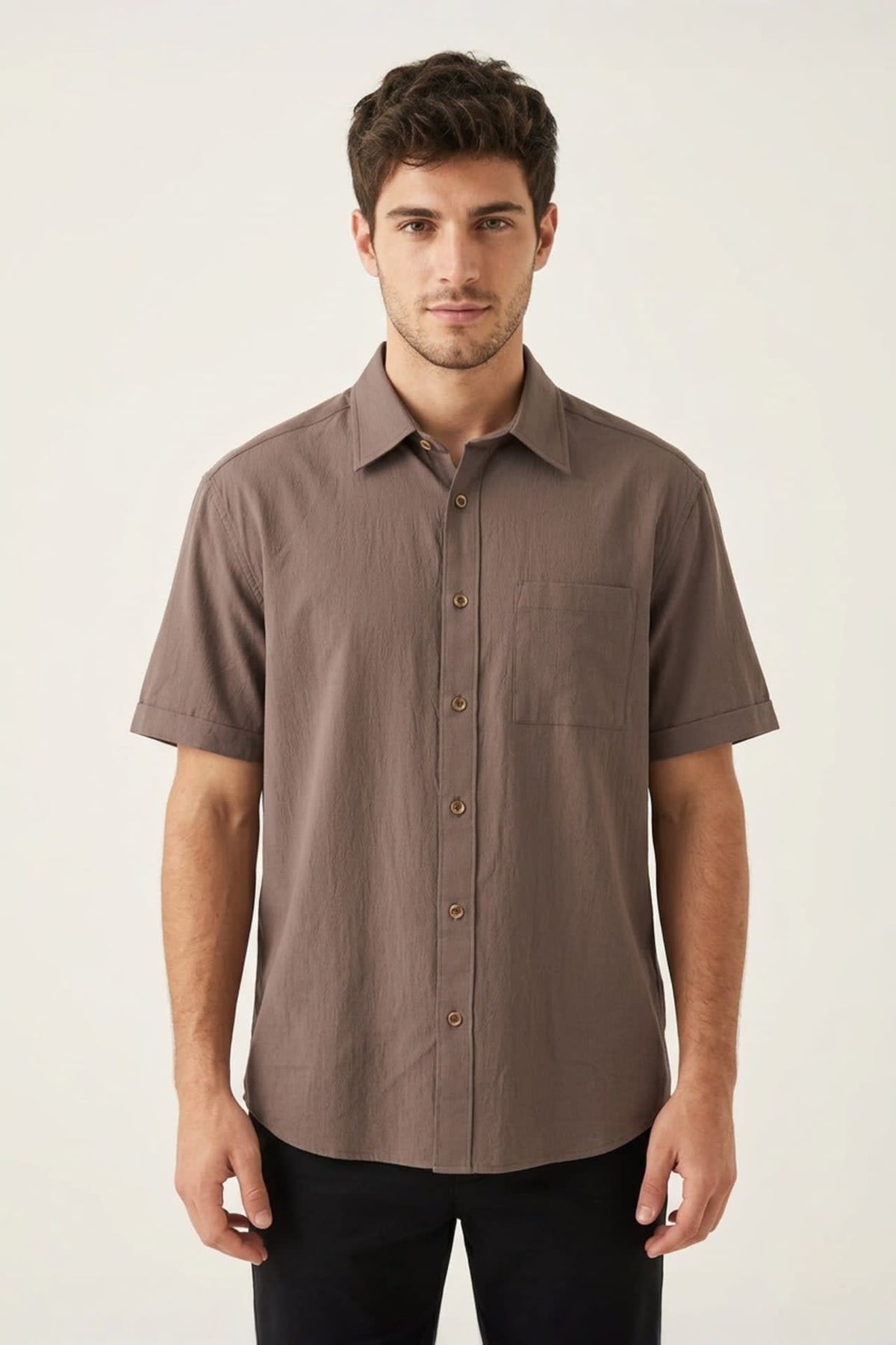 G2000 Shirts Cotton Stretch Seersucker Comfort Fit Short Sleeve Casual Shirt Chestnut Comfort
