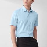 Non-Iron Easy Care Stretch Dot Texture Slim Fit Short Sleeve Shirt