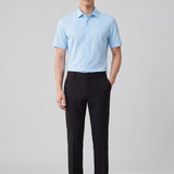 Non-Iron Easy Care Stretch Dot Texture Slim Fit Short Sleeve Shirt