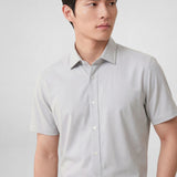 Non-Iron Easy Care Stretch Dot Texture Slim Fit Short Sleeve Shirt