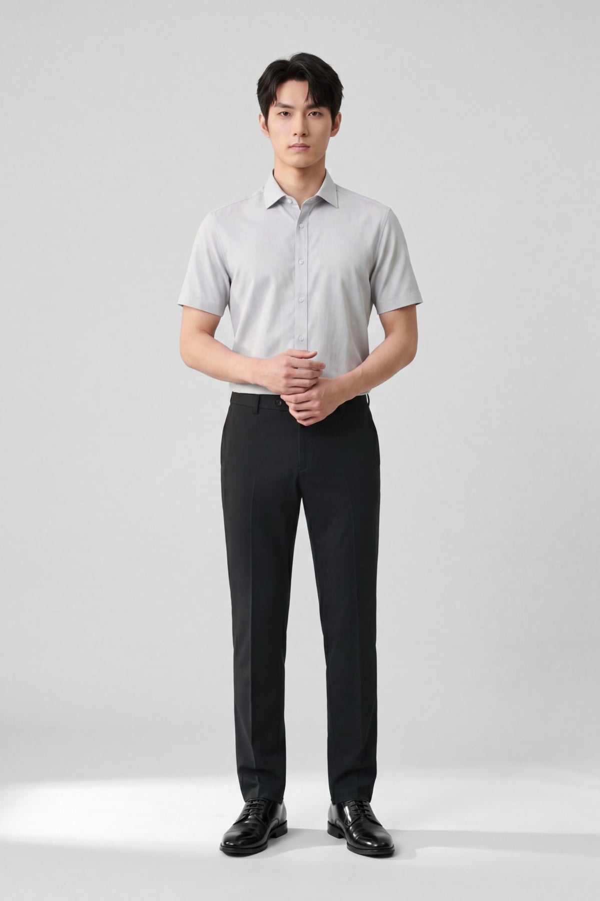 G2000 - Shirts - Non-Iron Easy Care Stretch Dot Texture Slim Fit Short Sleeve Shirt