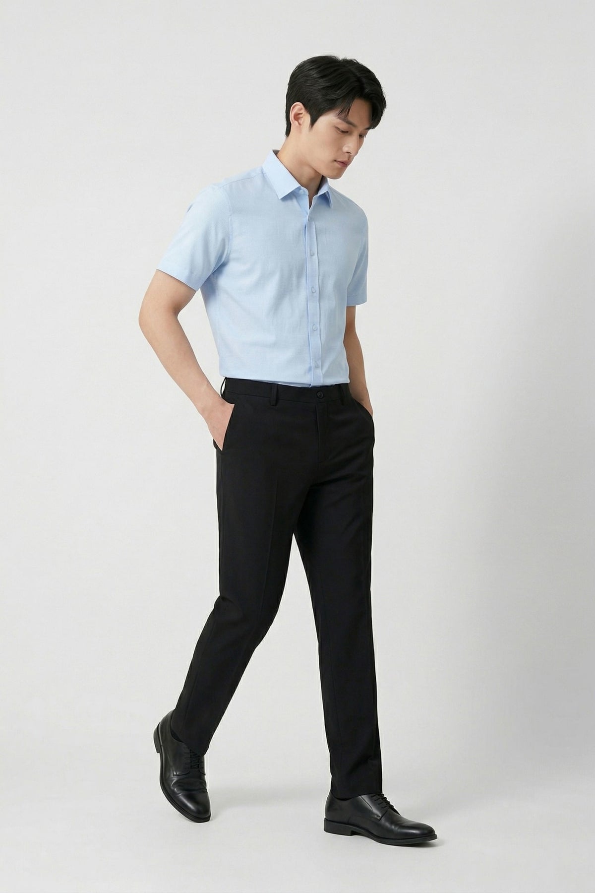 G2000 - Shirts - Non-Iron Easy Care 2 Tone Smart Fit Short Sleeve Shirt