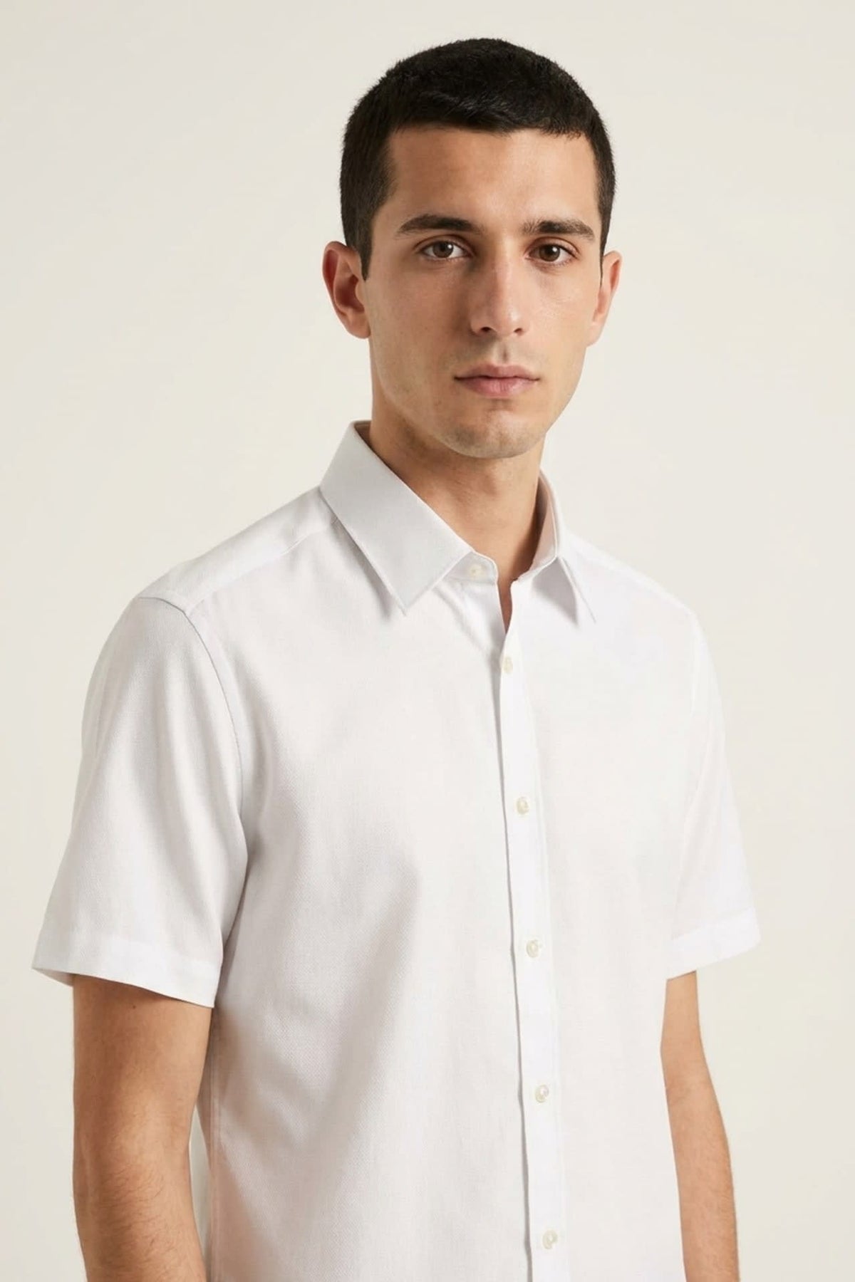 Non-Iron Easy Care 2 Tone Smart Fit Short Sleeve Shirt
