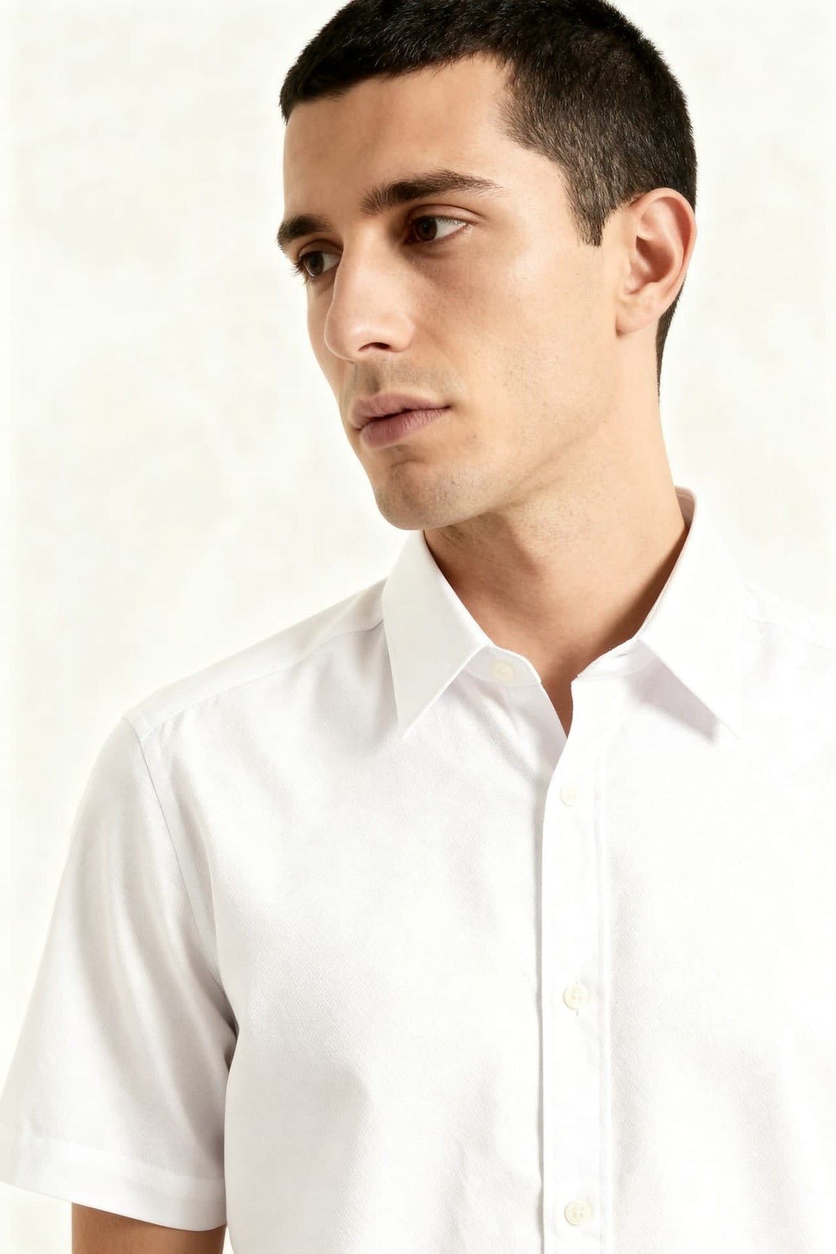 Non-Iron Easy Care 2 Tone Smart Fit Short Sleeve Shirt