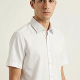 Non-Iron Easy Care 2 Tone Smart Fit Short Sleeve Shirt