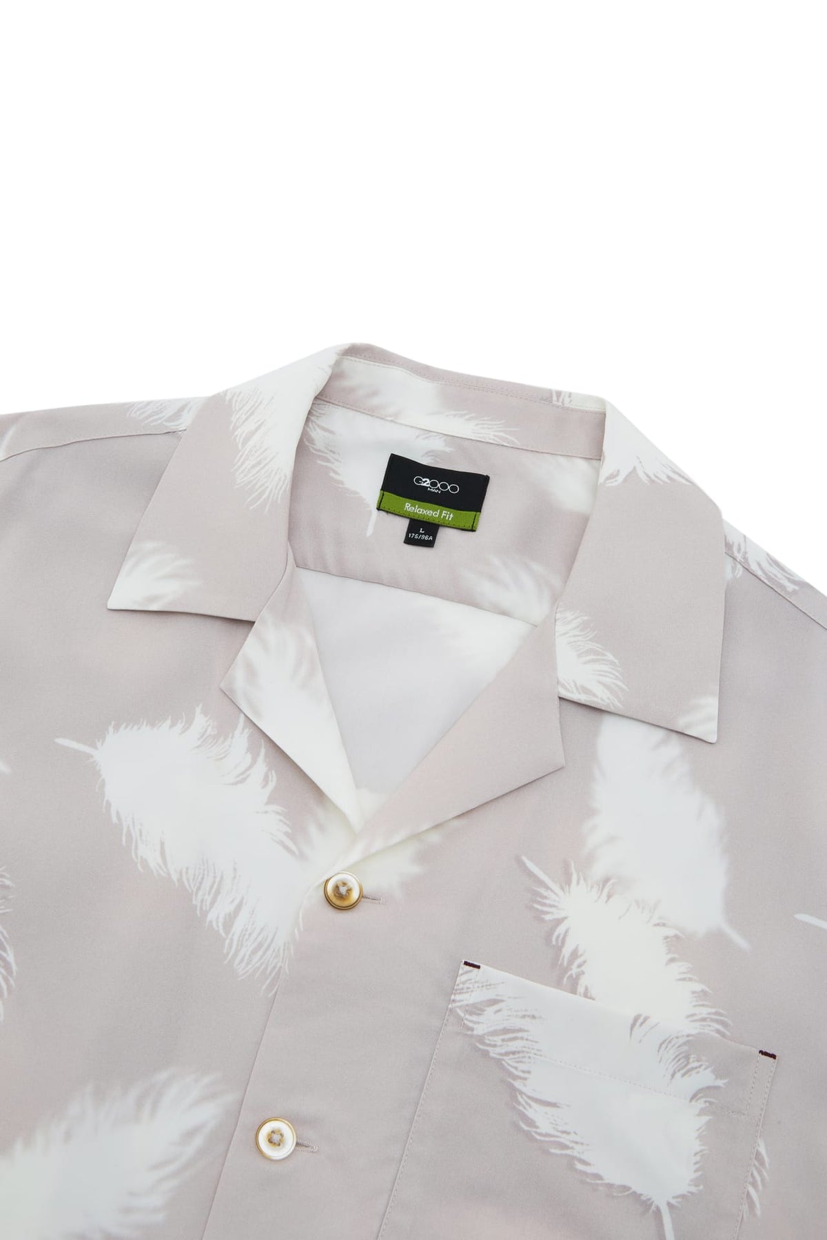 G2000 - Shirts - Modal Blend Feather Print Relax Fit Short Sleeve Casual Shirt