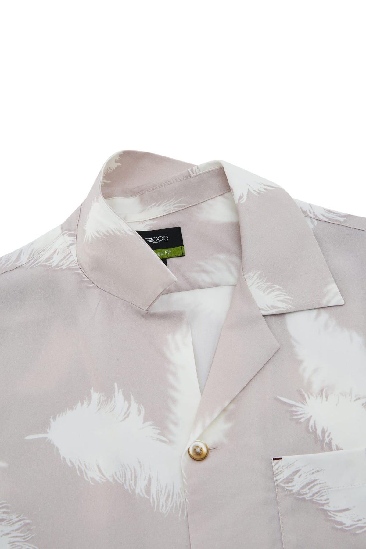 G2000 - Shirts - Modal Blend Feather Print Relax Fit Short Sleeve Casual Shirt