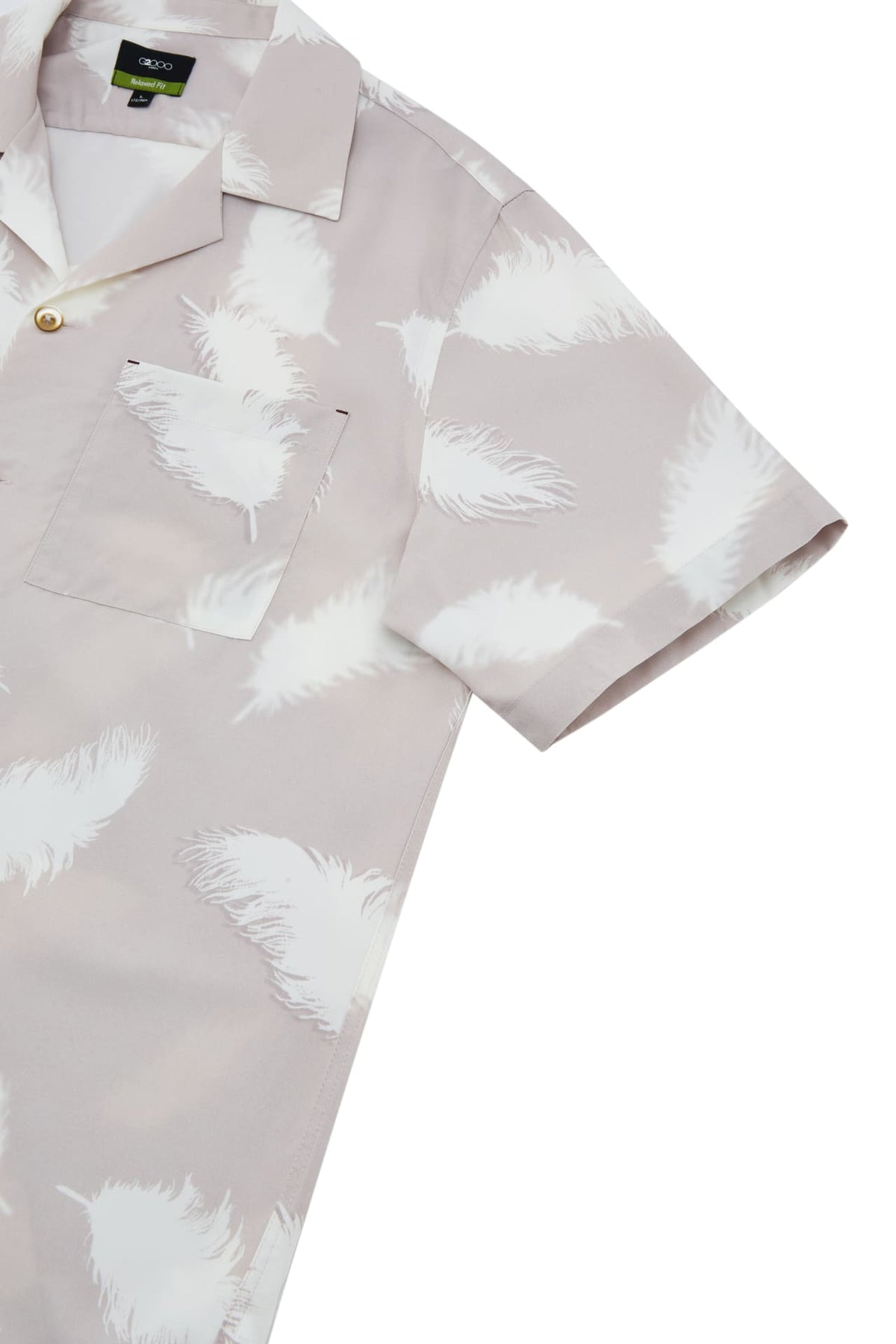 G2000 - Shirts - Modal Blend Feather Print Relax Fit Short Sleeve Casual Shirt