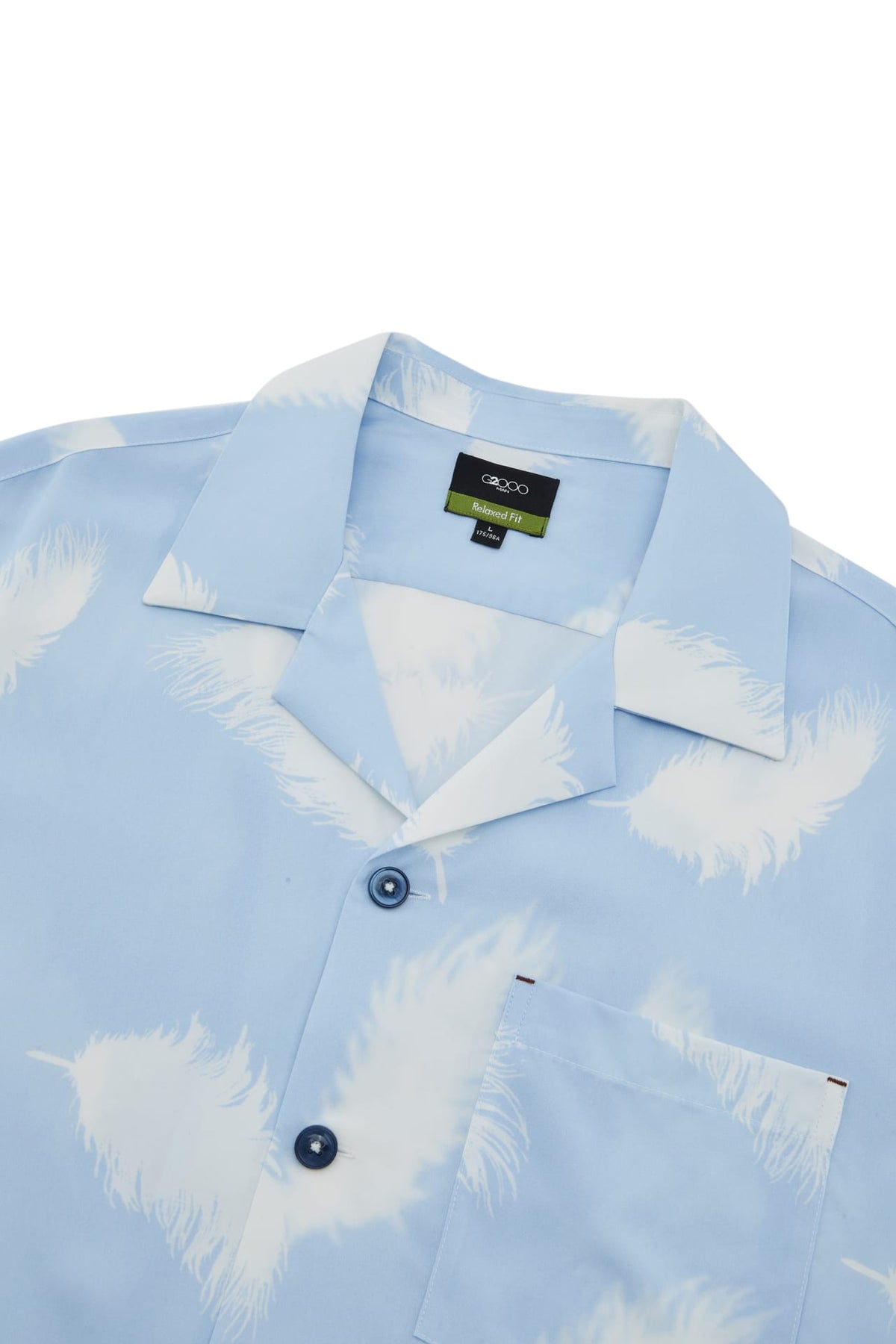 G2000 - Shirts - Modal Blend Feather Print Relax Fit Short Sleeve Casual Shirt