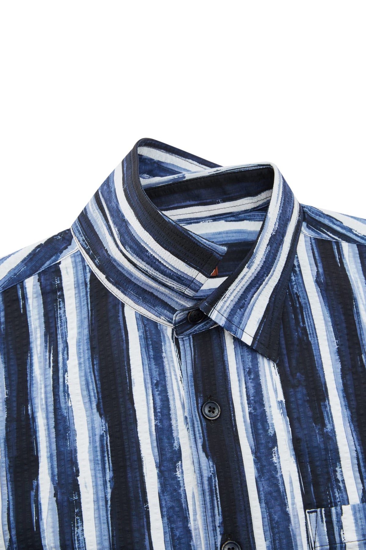 G2000 - Shirts - Seersucker Stripe Print Comfort Fit Short Sleeve Casual Shirt