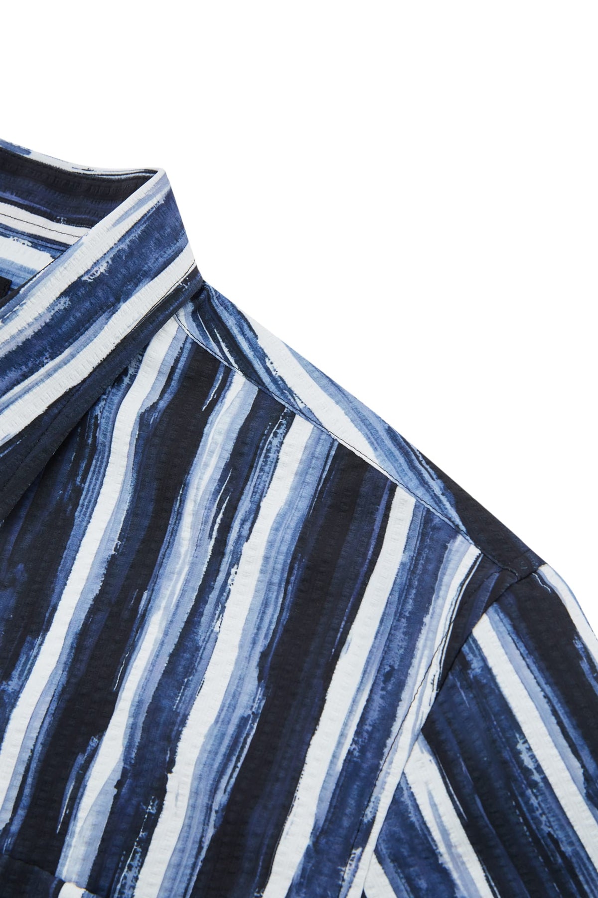 G2000 - Shirts - Seersucker Stripe Print Comfort Fit Short Sleeve Casual Shirt