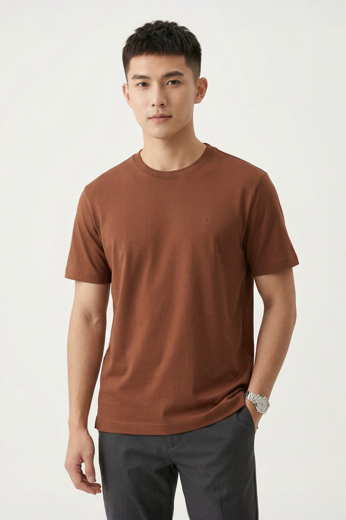 G2000 T-Shirts Mercerized Cotton Jersey Relax Fit Tee Chestnut Relaxed