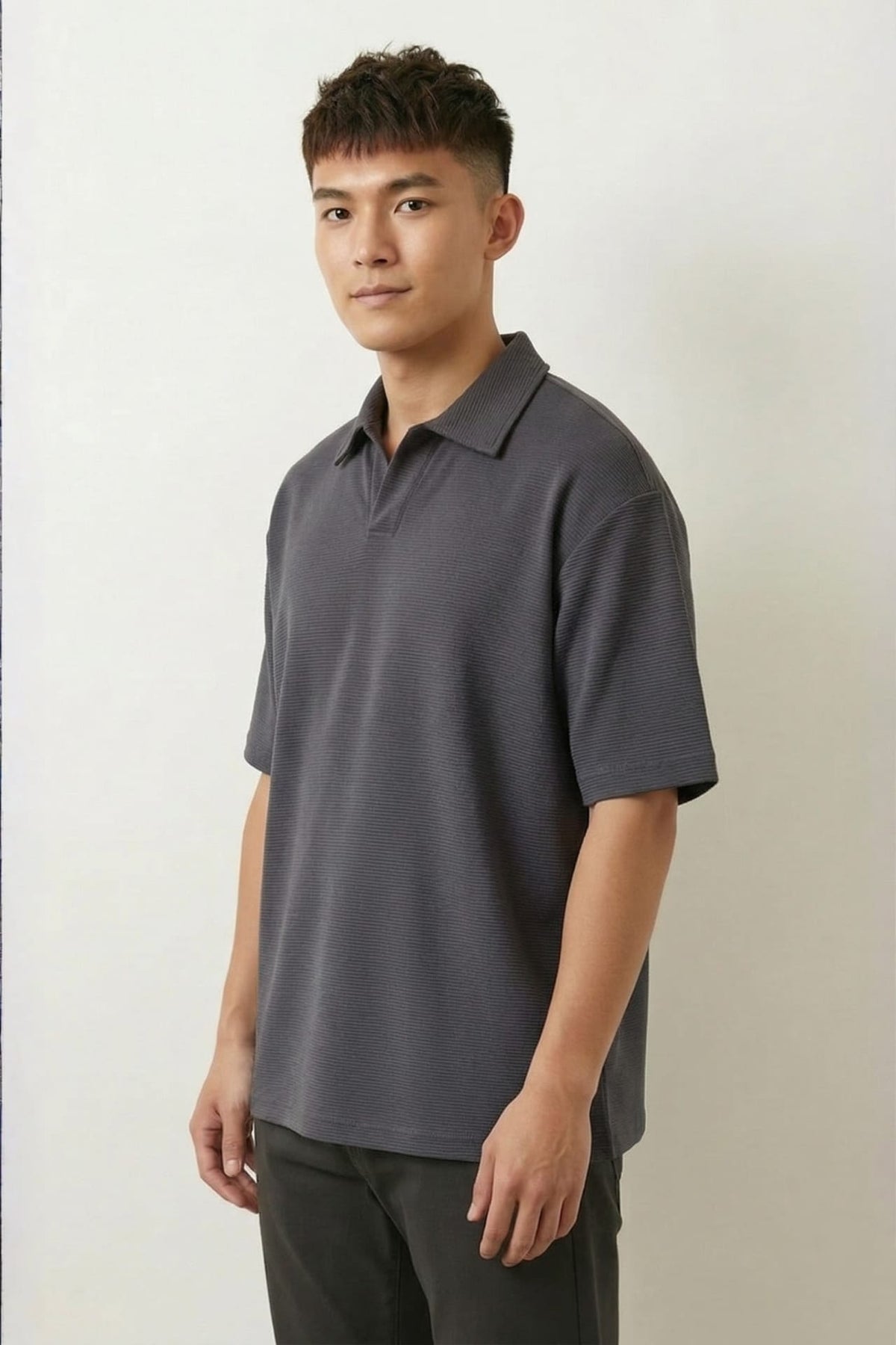 G2000 - Polos - Cotton Blend Ottoman Oversize Polo Tee - Oversized - Caviar