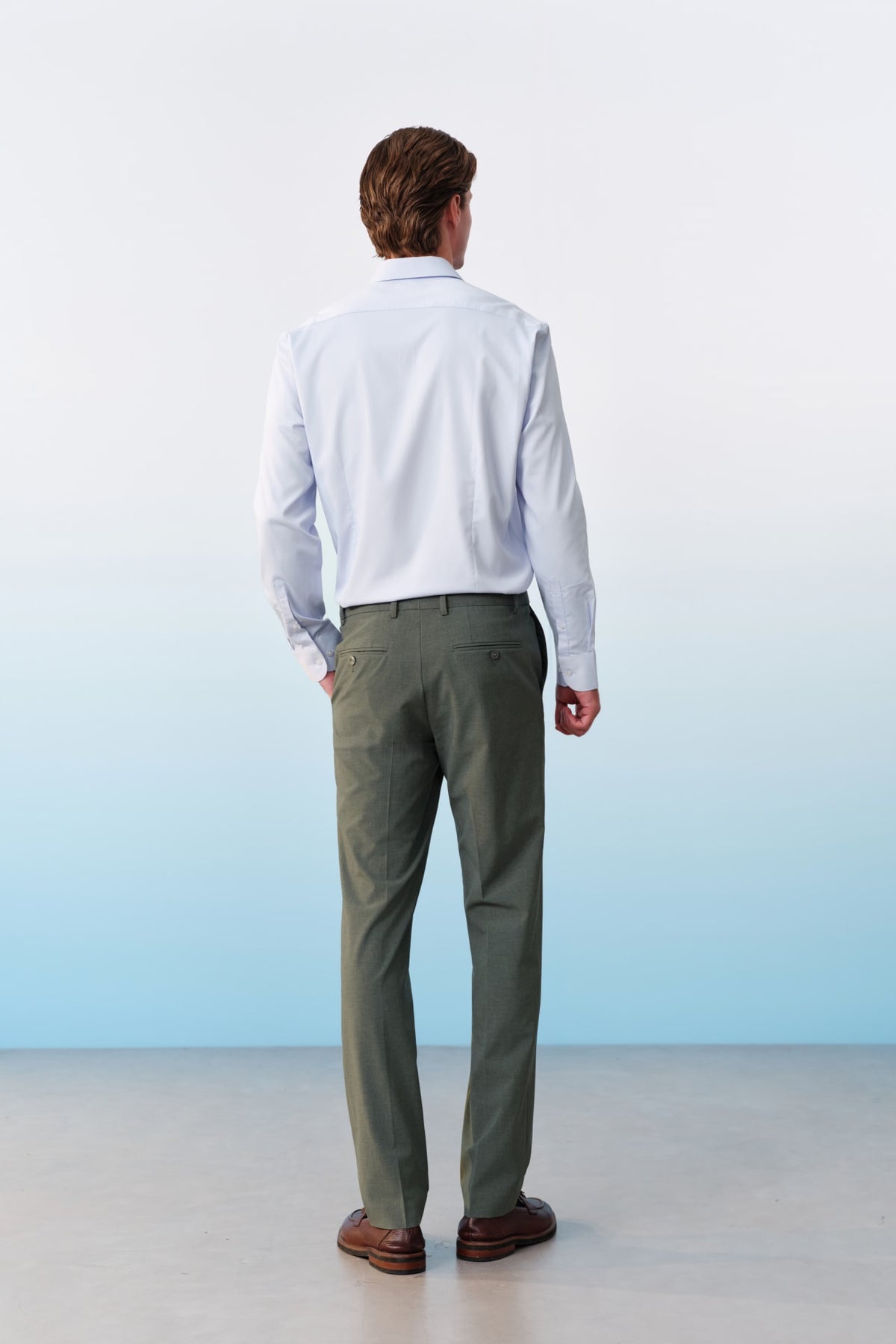 G2000 Pants Three-Proof Finish Plain Weave Smart Fit Suit Pants With Elastic Waistband