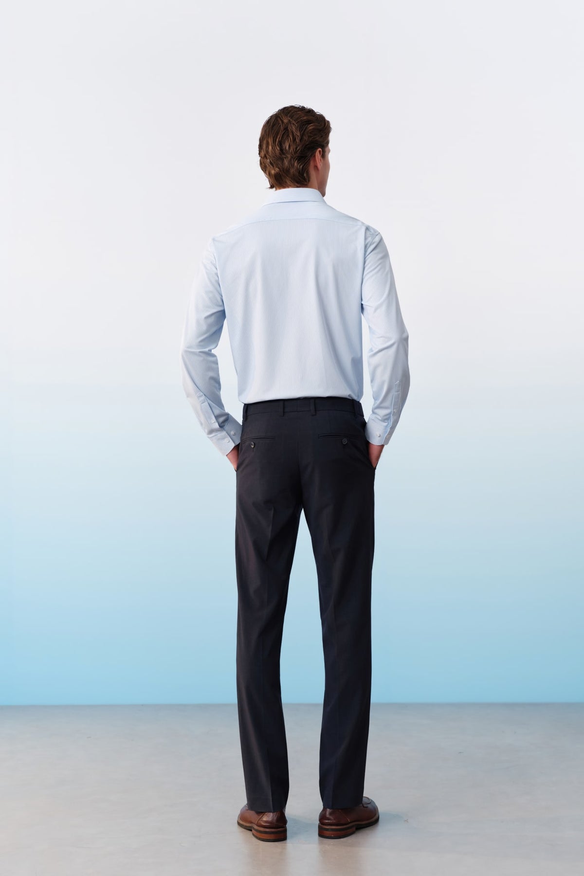 G2000 Pants Three-Proof Finish Plain Weave Smart Fit Suit Pants With Elastic Waistband