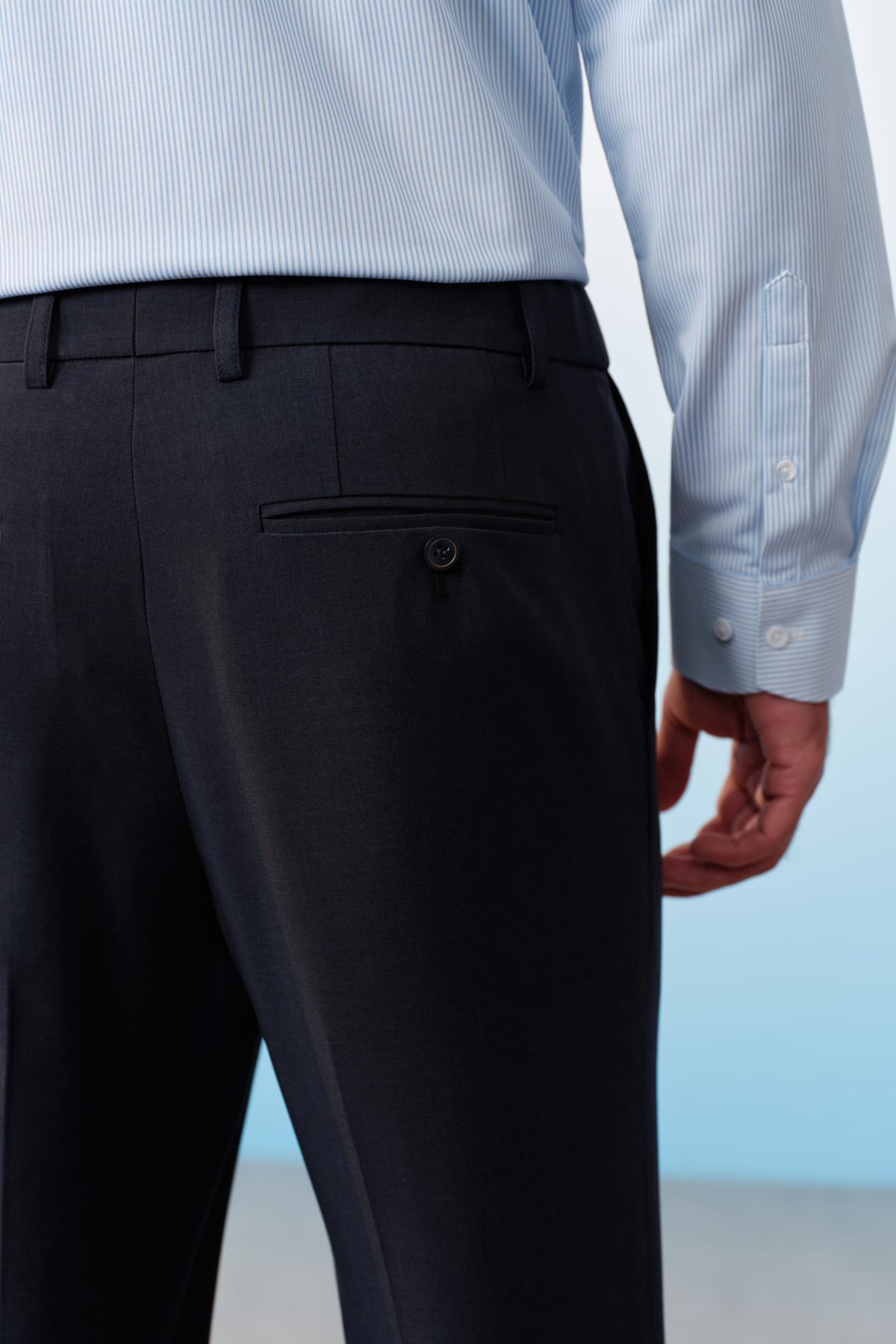 G2000 Pants Three-Proof Finish Plain Weave Smart Fit Suit Pants With Elastic Waistband