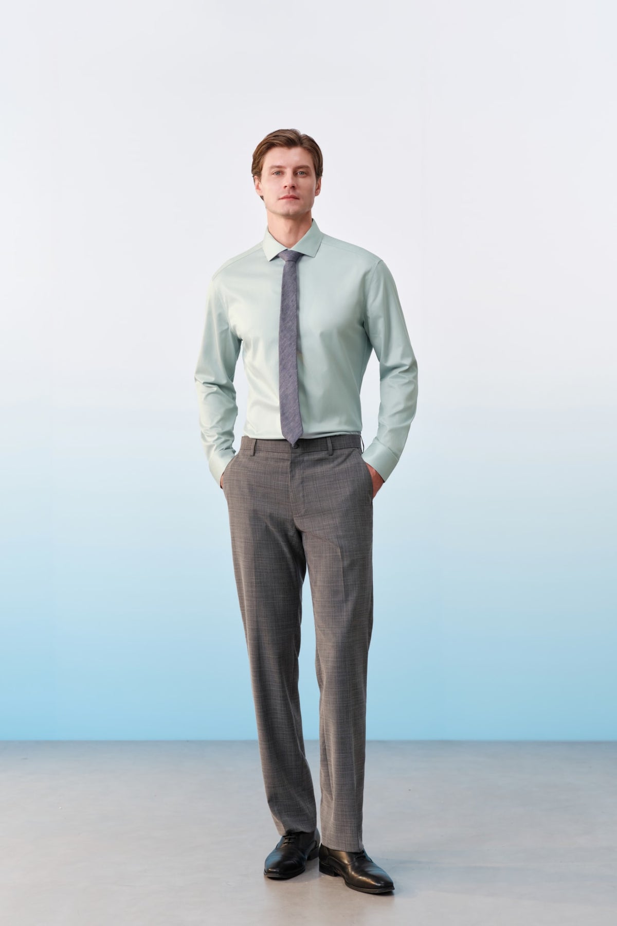 G2000 Pants Poly Blend Check Stretch Regular Fit Suit Pants