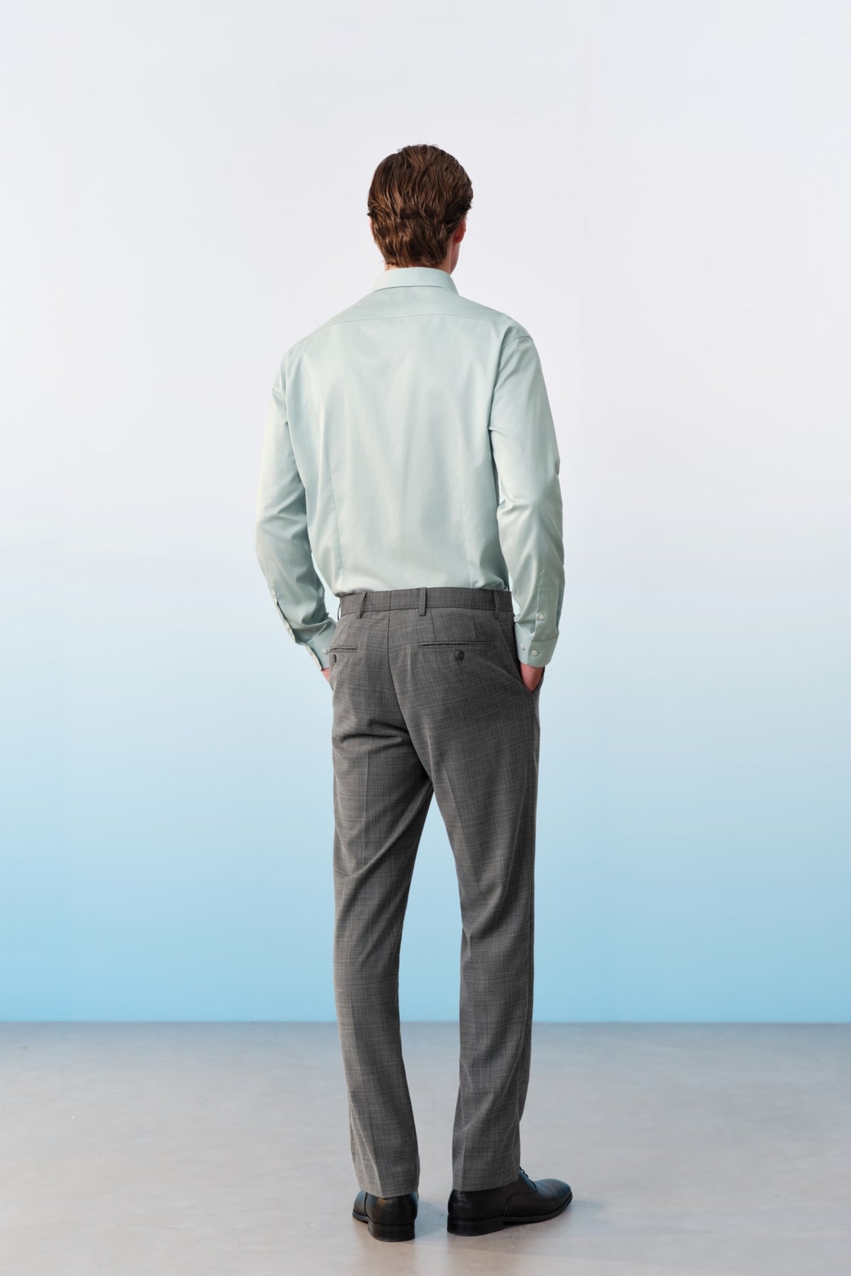 G2000 Pants Poly Blend Check Stretch Regular Fit Suit Pants