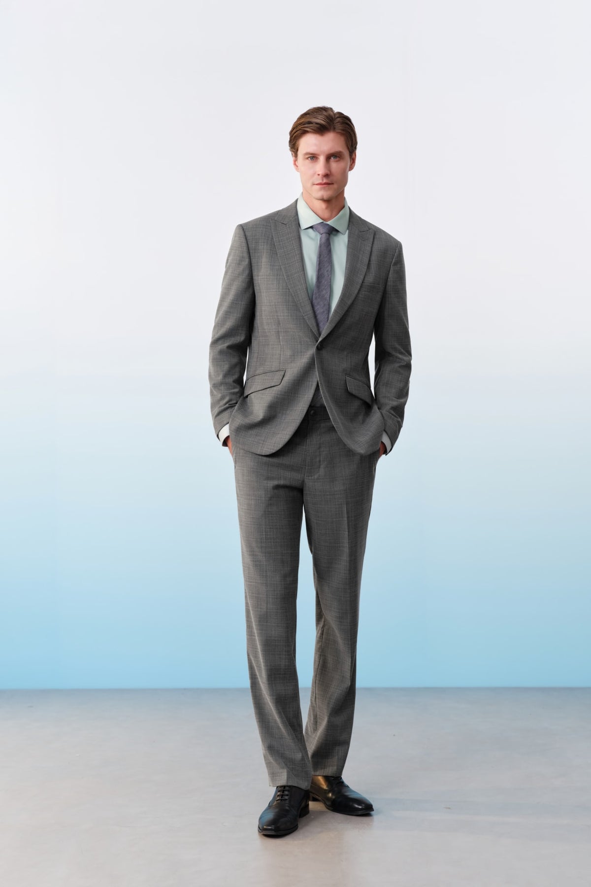 G2000 Pants Poly Blend Check Stretch Regular Fit Suit Pants