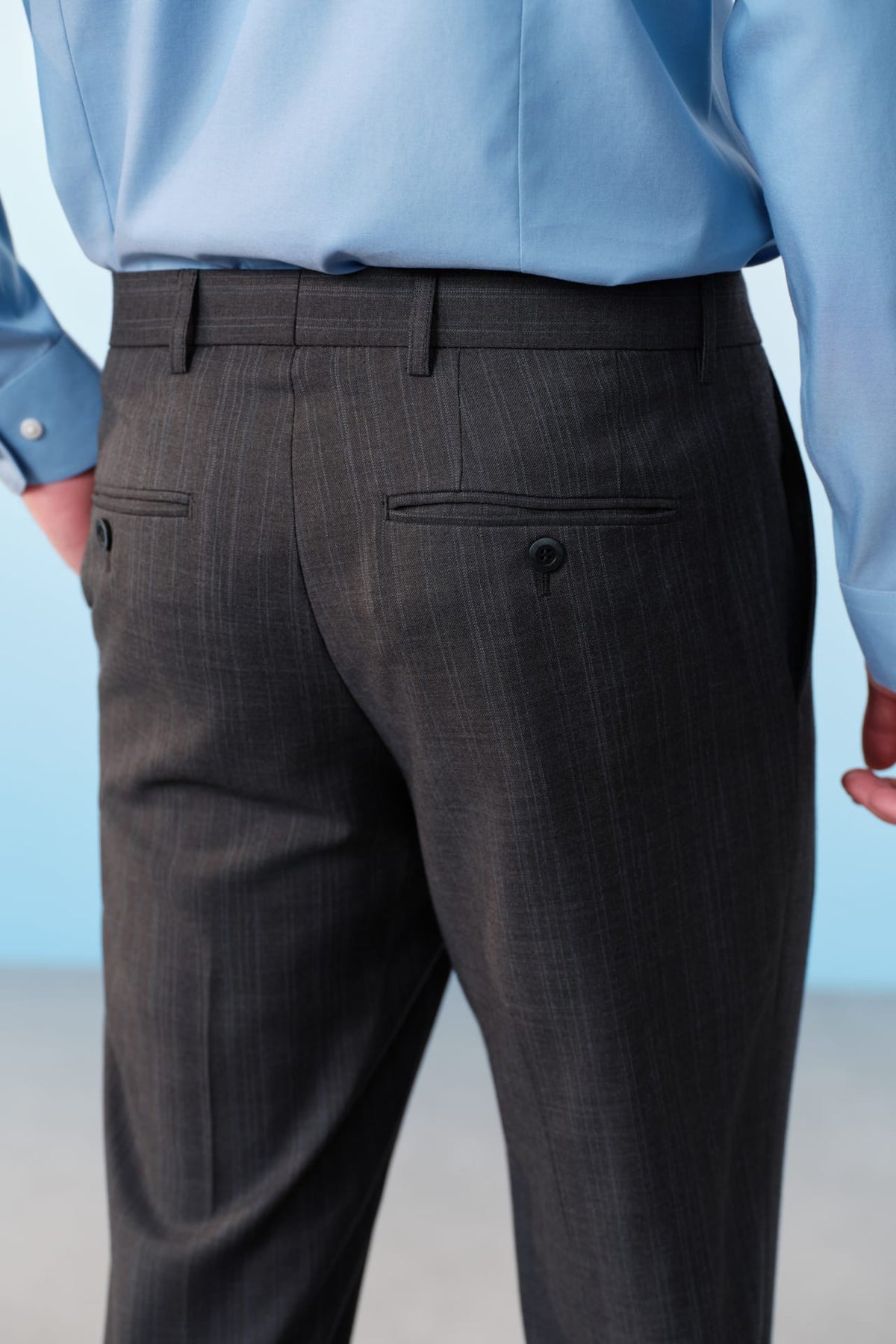 G2000 - Pants - Poly Blend Stripe Stretch Regular Fit Suit Pants