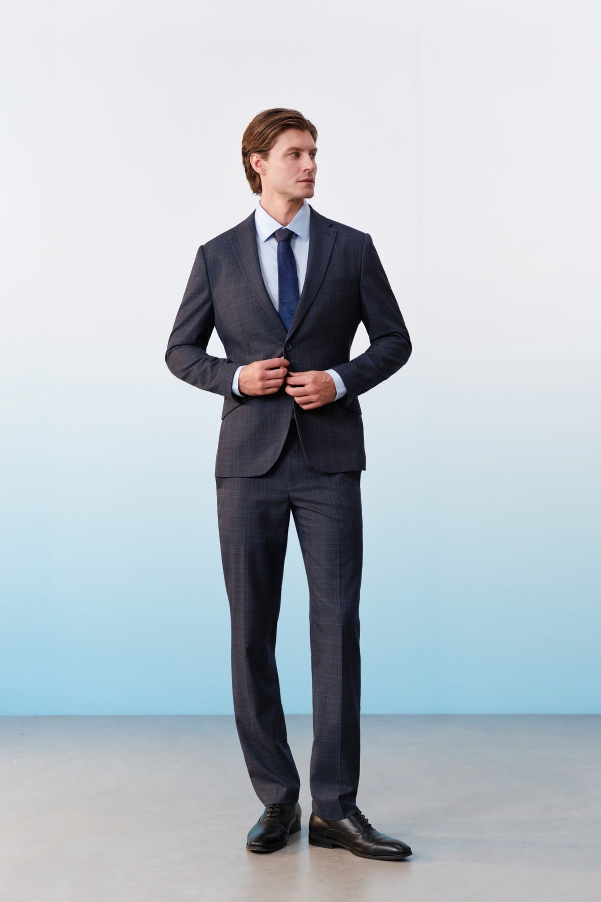 G2000 Pants Poly Blend Check Stretch Smart Fit Suit Pants
