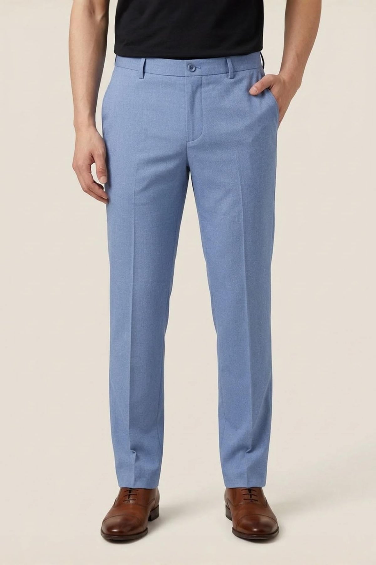 G2000 Pants Cotton Blend Stretch Textured Smart Fit Suit Pants Dark Blue Smart