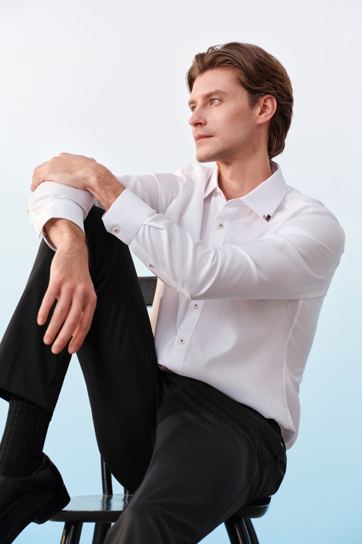 G2000 - Pants - Cool Touch Nylon Stretch Knit Print Smart Fit Suit Pants With Elastic Waistband